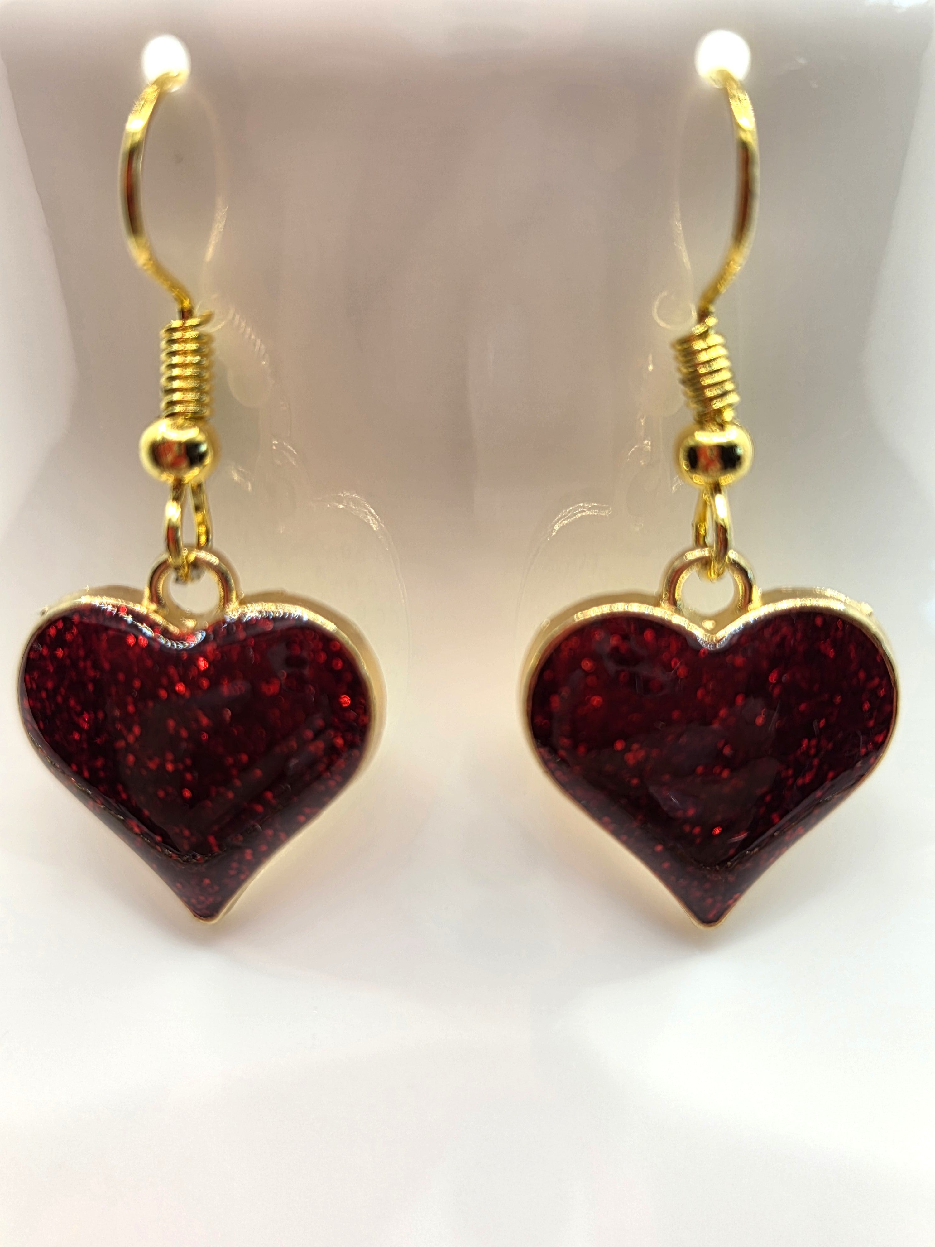 JUST FOR FUN BUNDLE: Glittery Hearts Necklace & Earrings