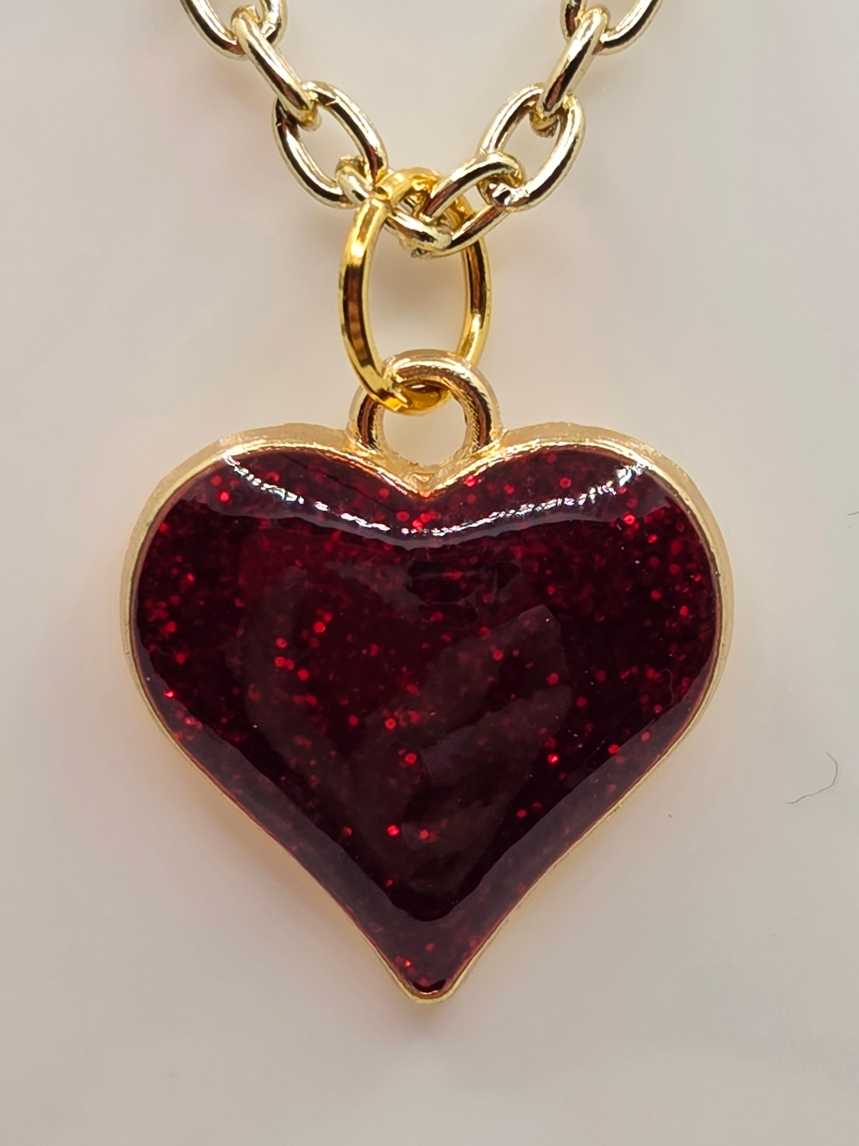 JUST FOR FUN BUNDLE: Glittery Hearts Necklace & Earrings