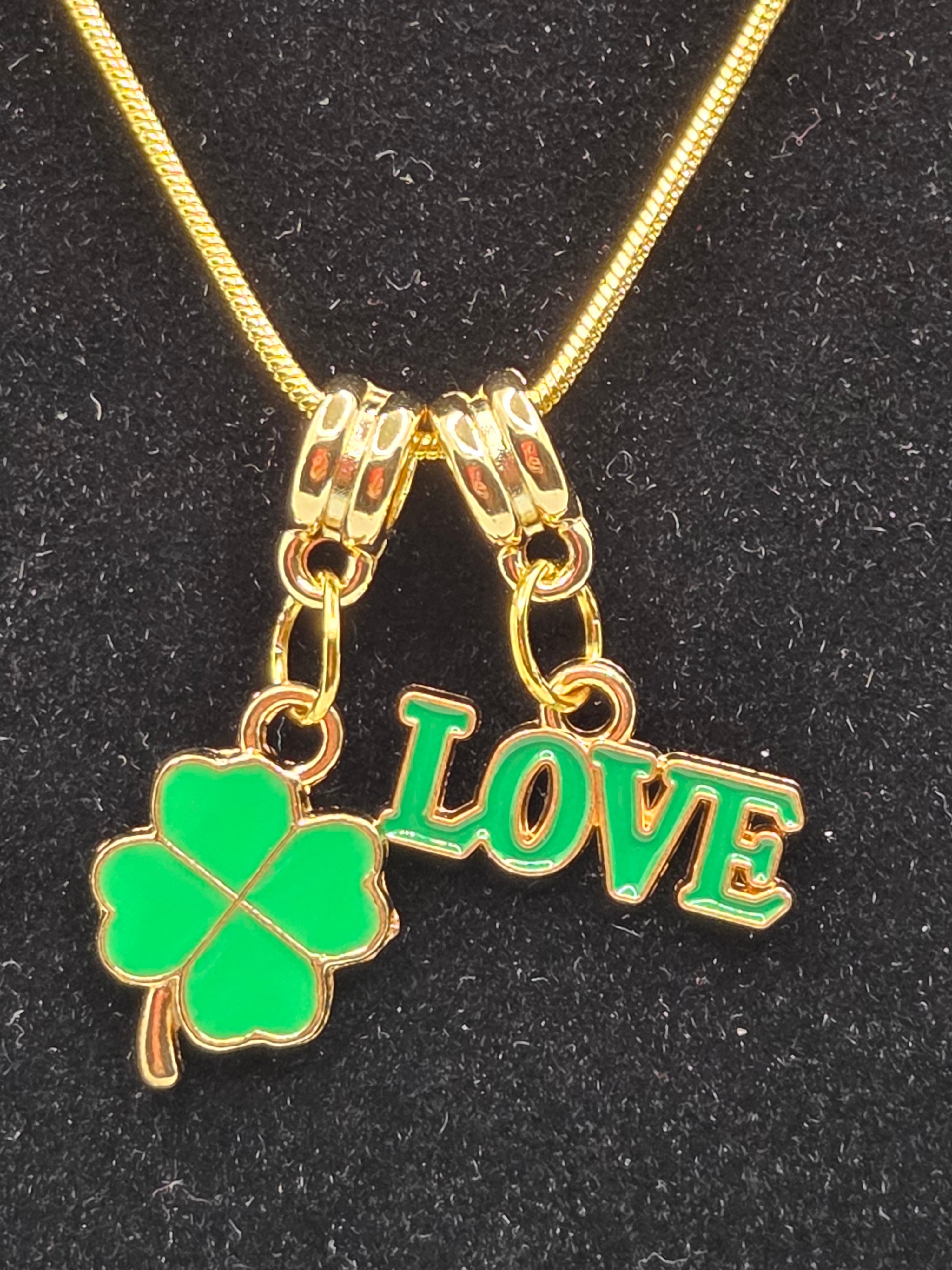JUST FOR FUN BUNDLE: Symbol of Favor: Four-Leaf Clover Necklace & Earrings