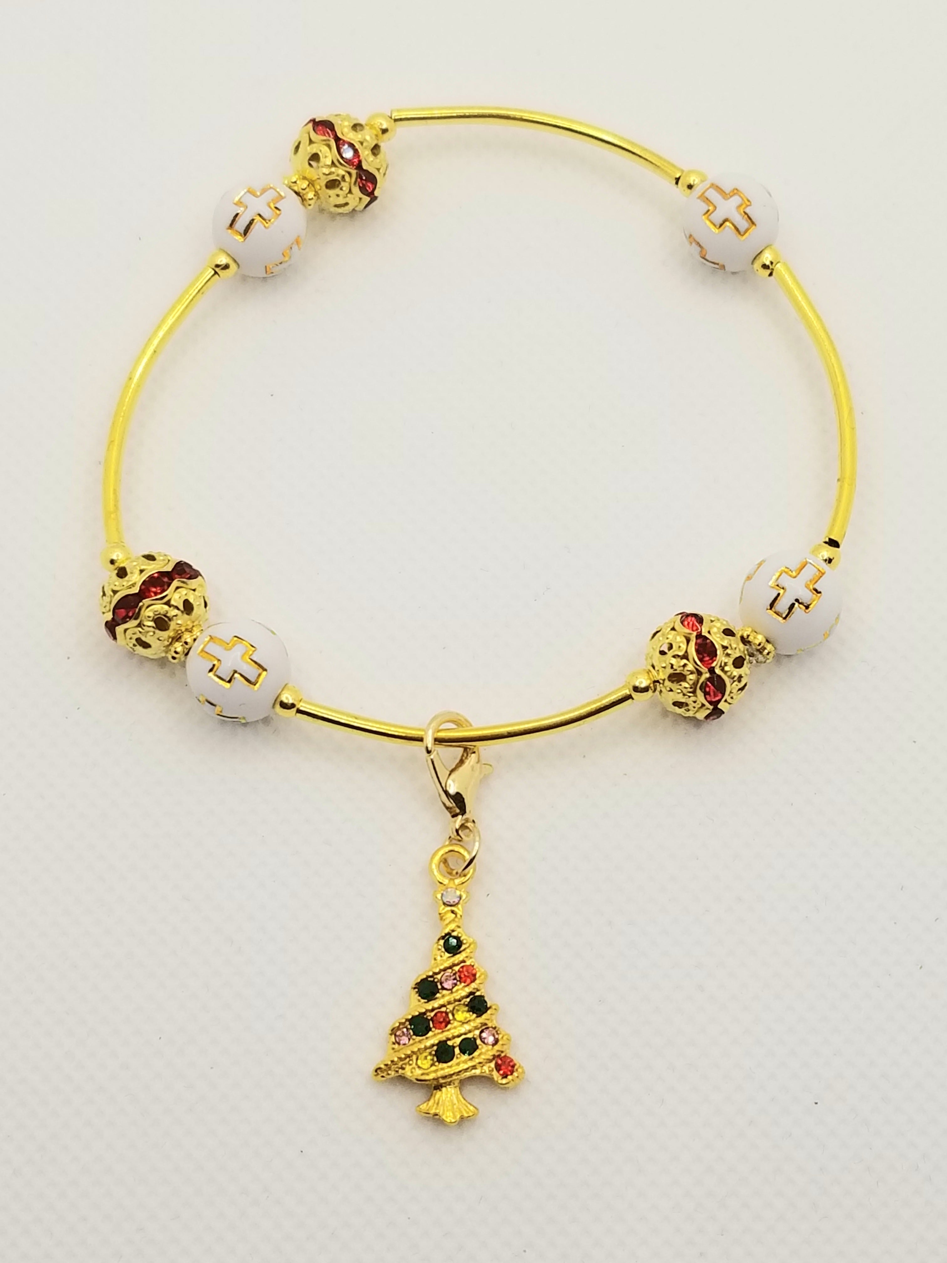 Splendid Cross & Garland Bracelet (faith-based)