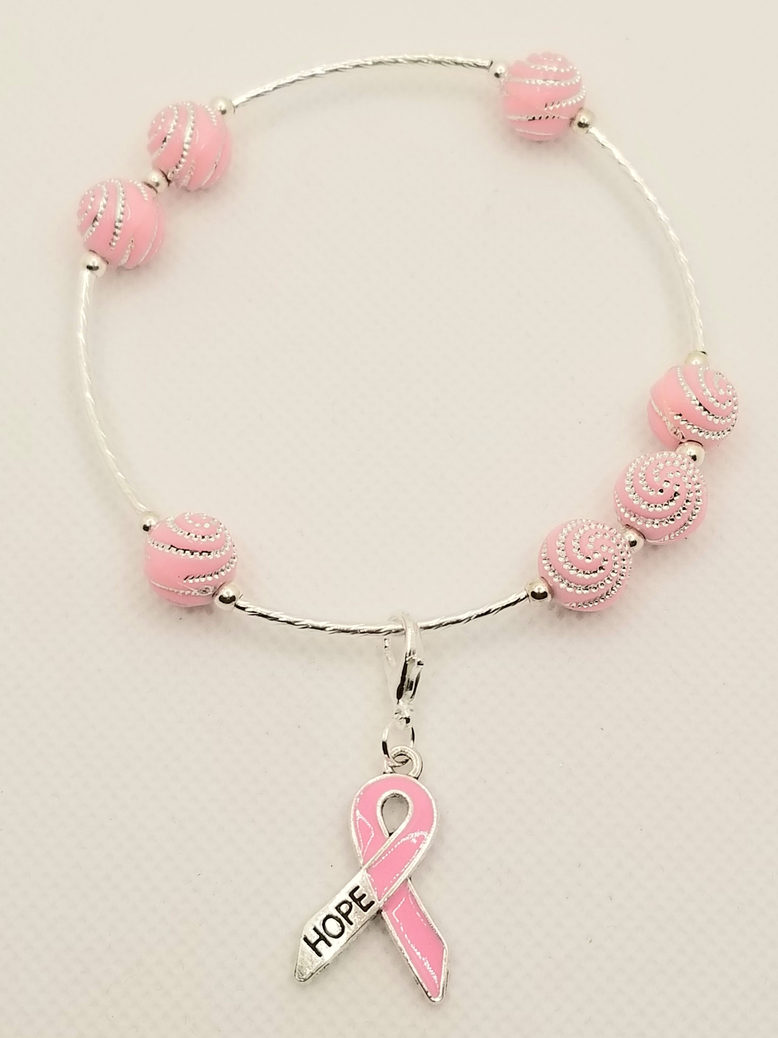 Silver & Pink Swirls Bracelet (faith-based)