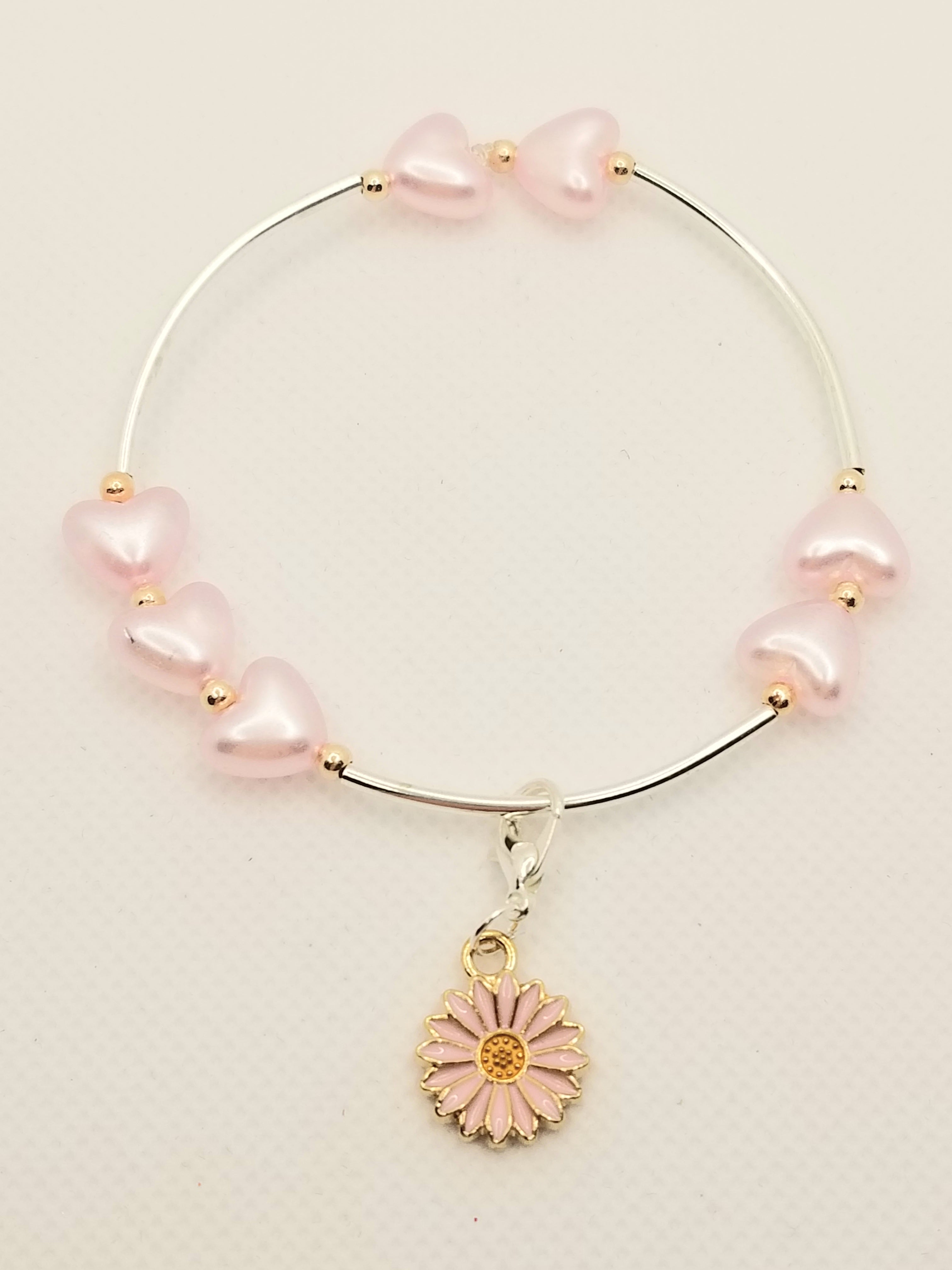 BUNDLE: Radiant Pink Hearts Bracelet & Heart Earrings (Faith-based)