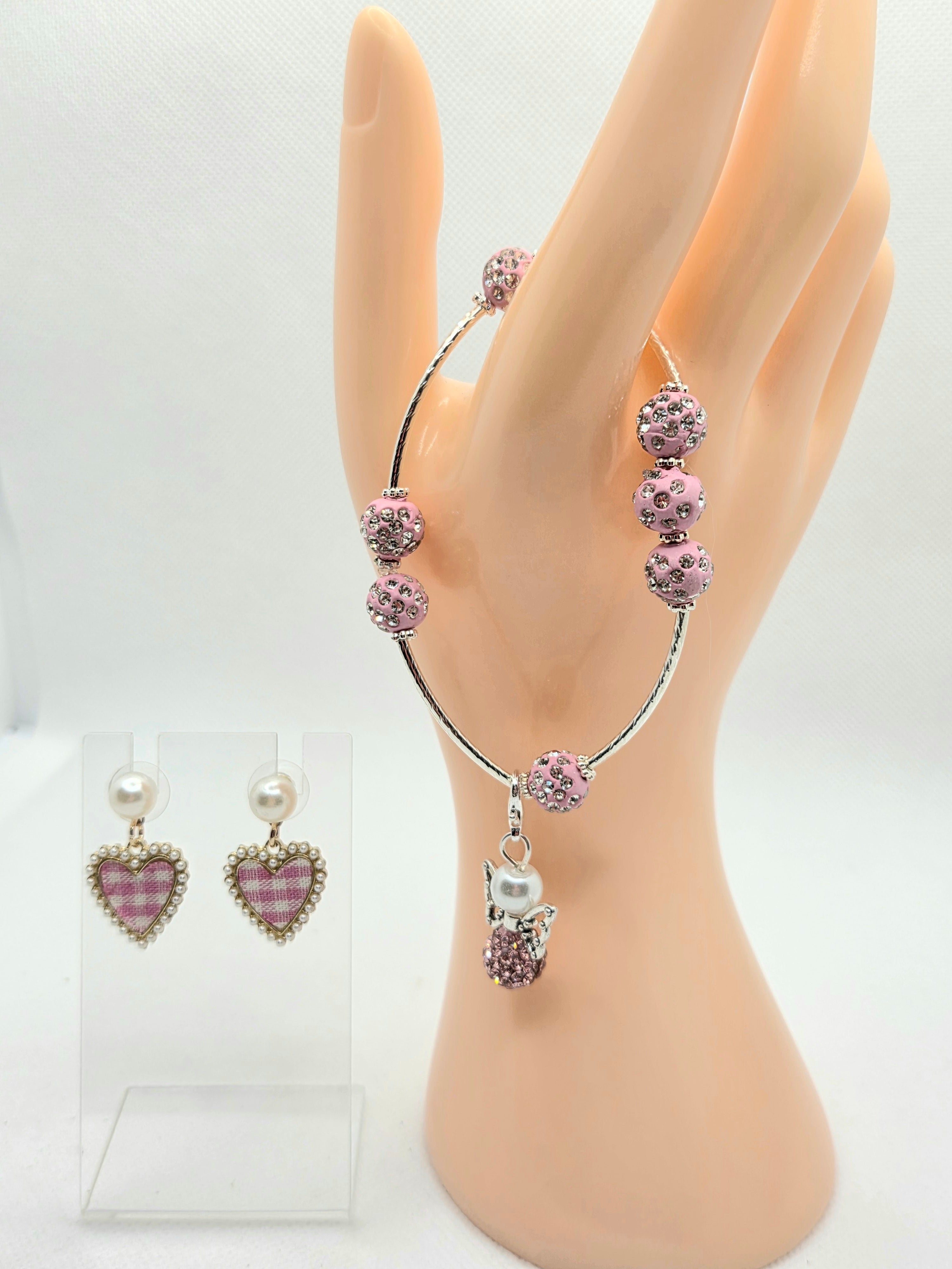 BUNDLE: Pretty in Pink Bracelet & Earrings (Faith-based)
