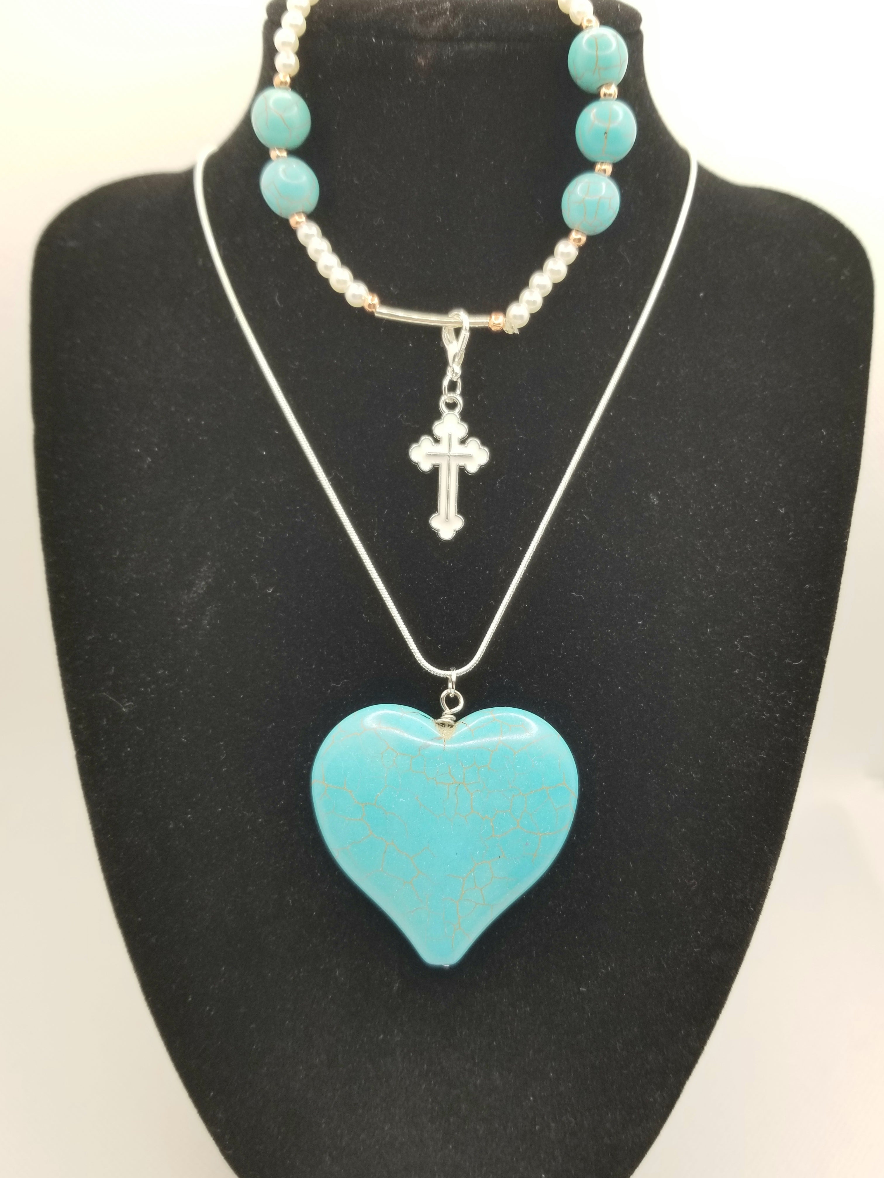 BUNDLE: Stunning Turquoise Bracelet & Necklace (Faith-based)