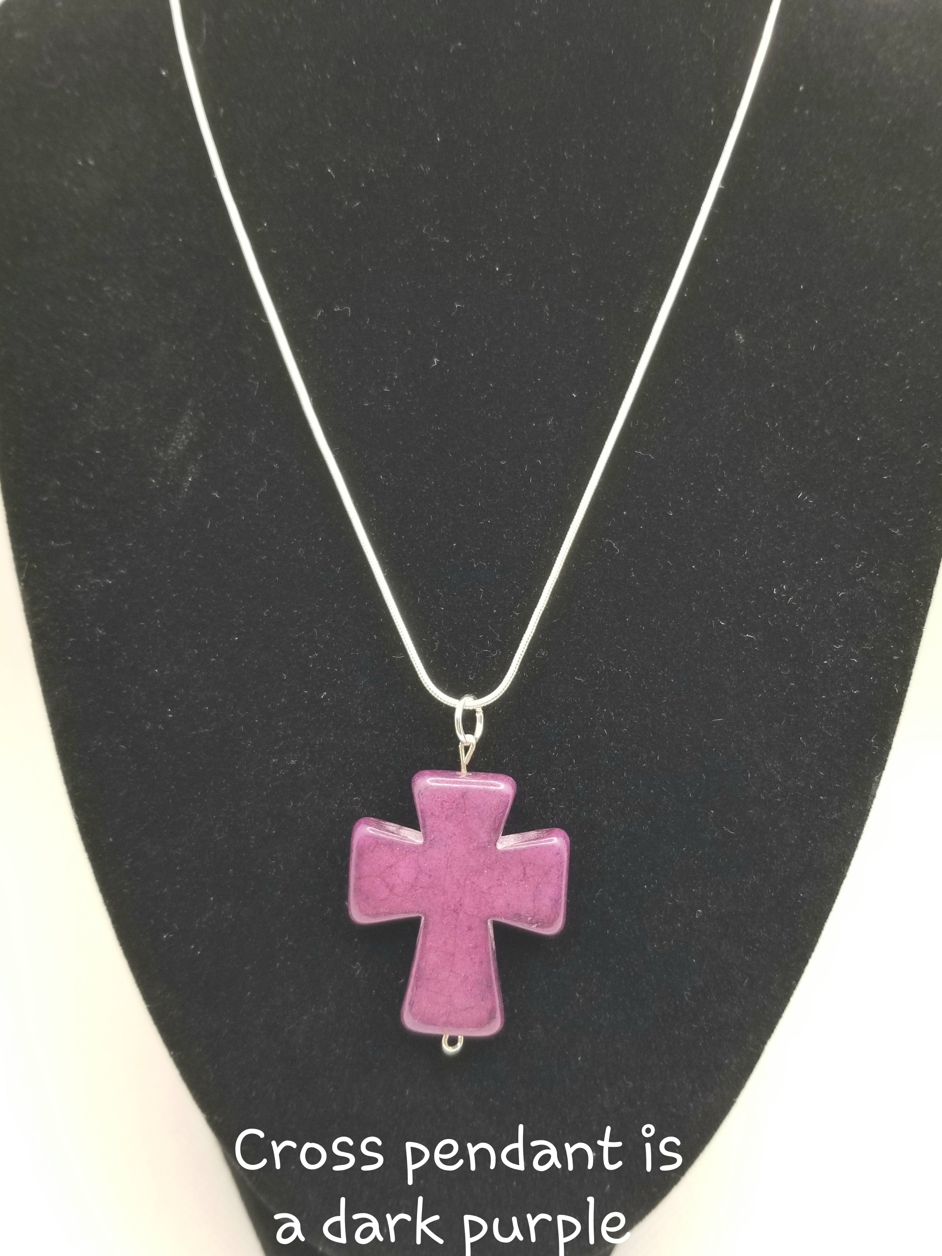 BUNDLE: Pink & Purple Bedazzled Bracelet & Necklace (Faith-based)