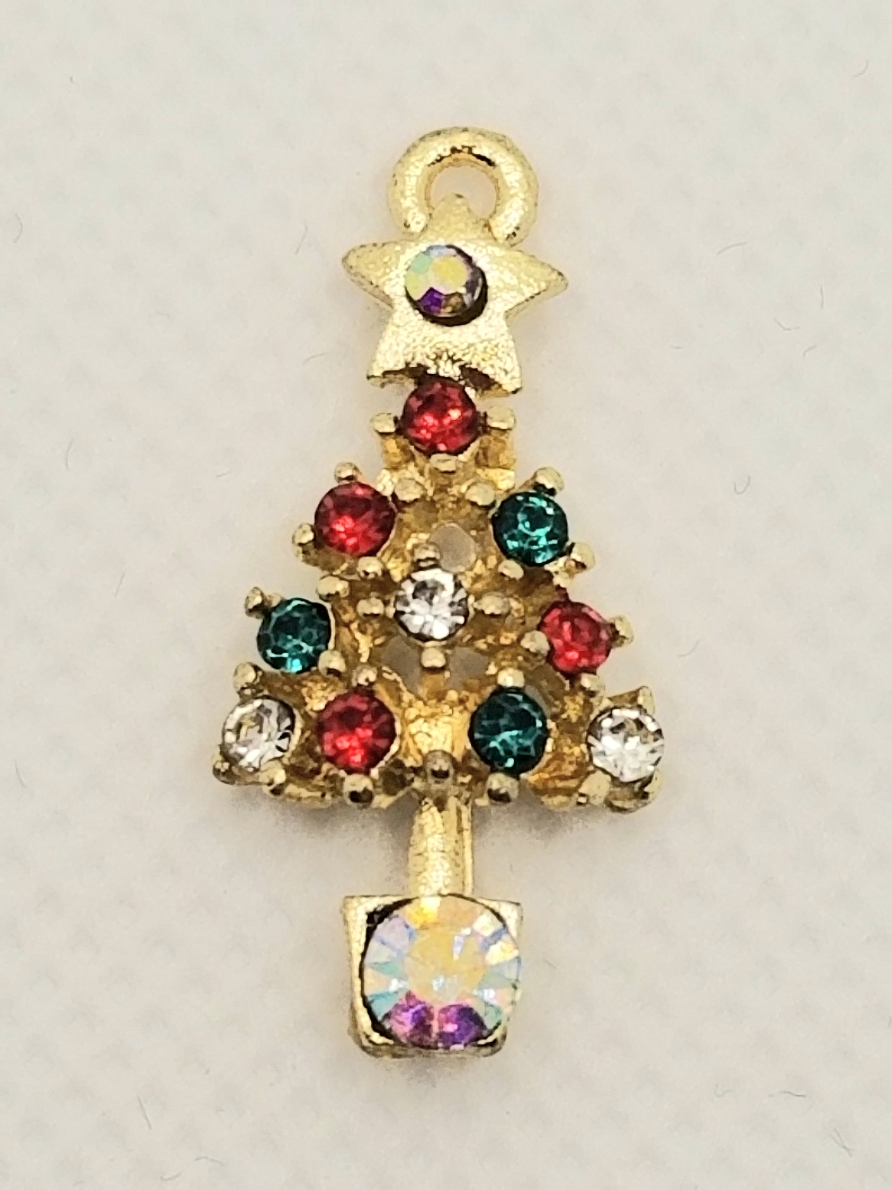 Christmas Tree with Lots of Colorful Rhinestones Dangle