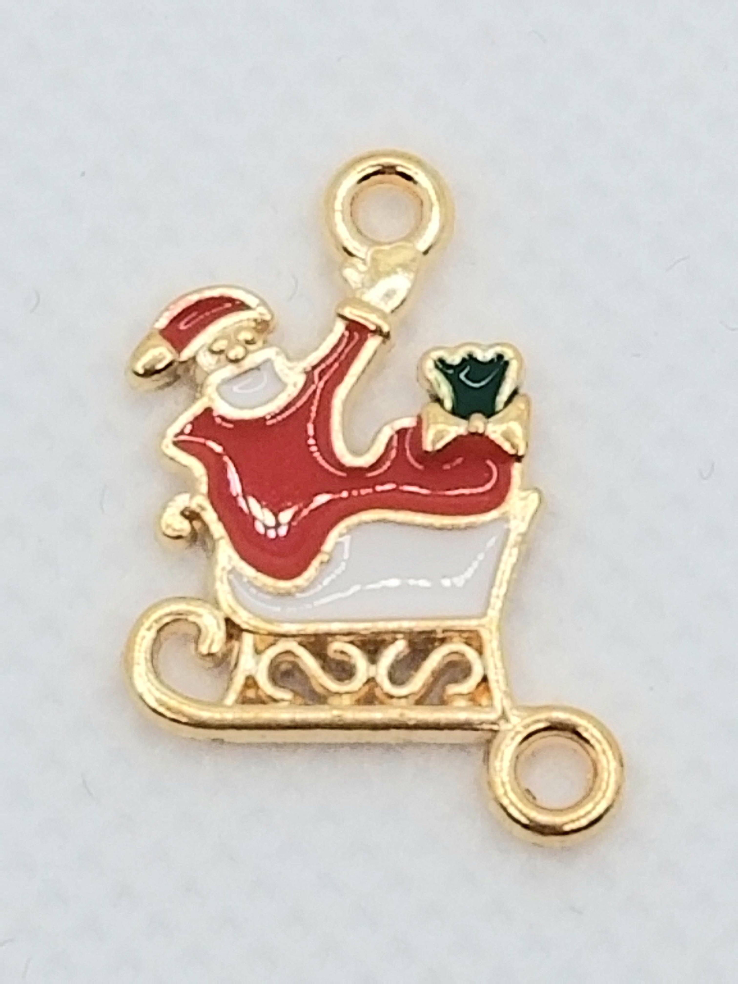 Christmas Santa on Sleigh Dangle