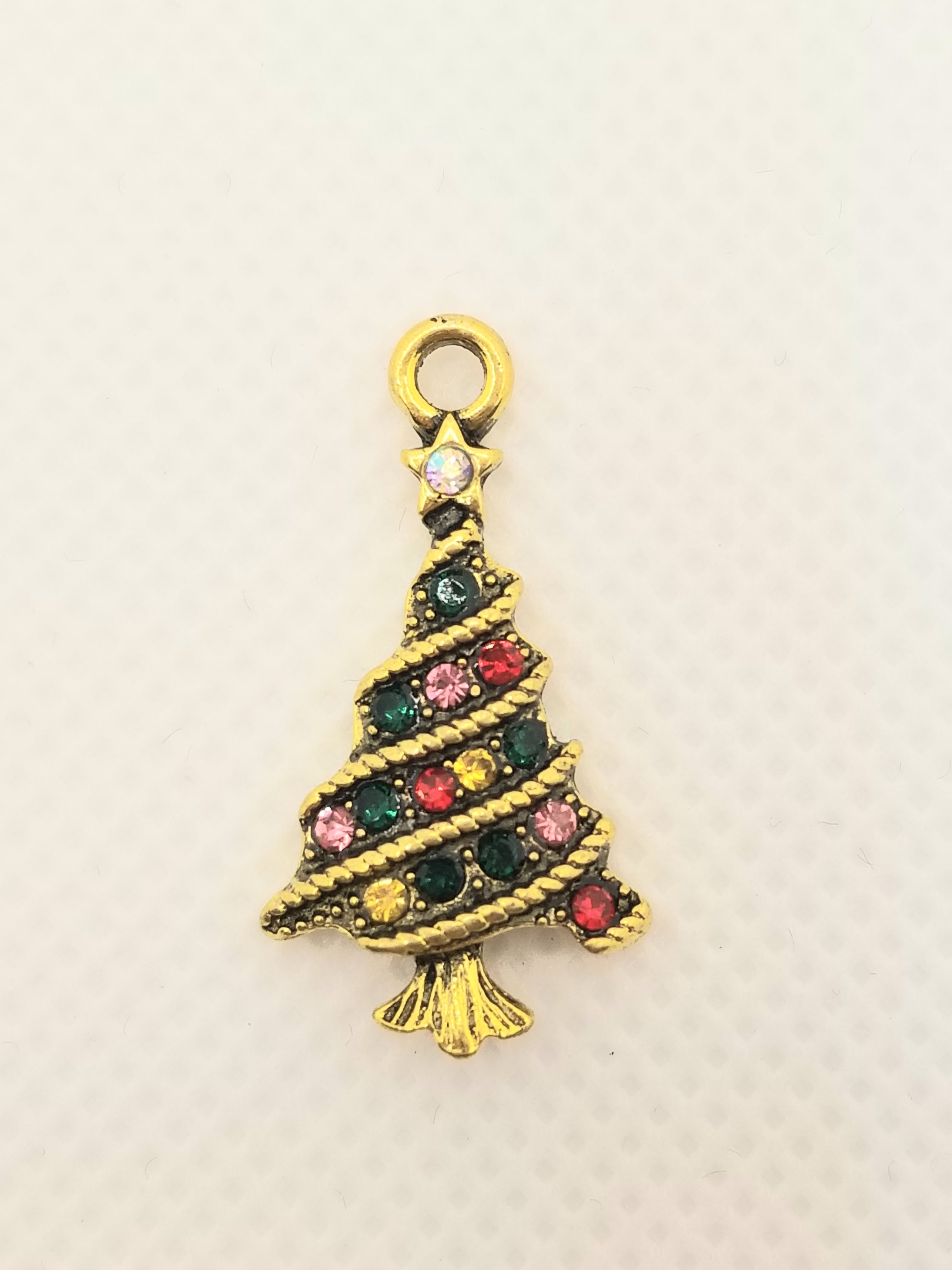 Christmas Tree With Multicolored Rhinestones Dangle