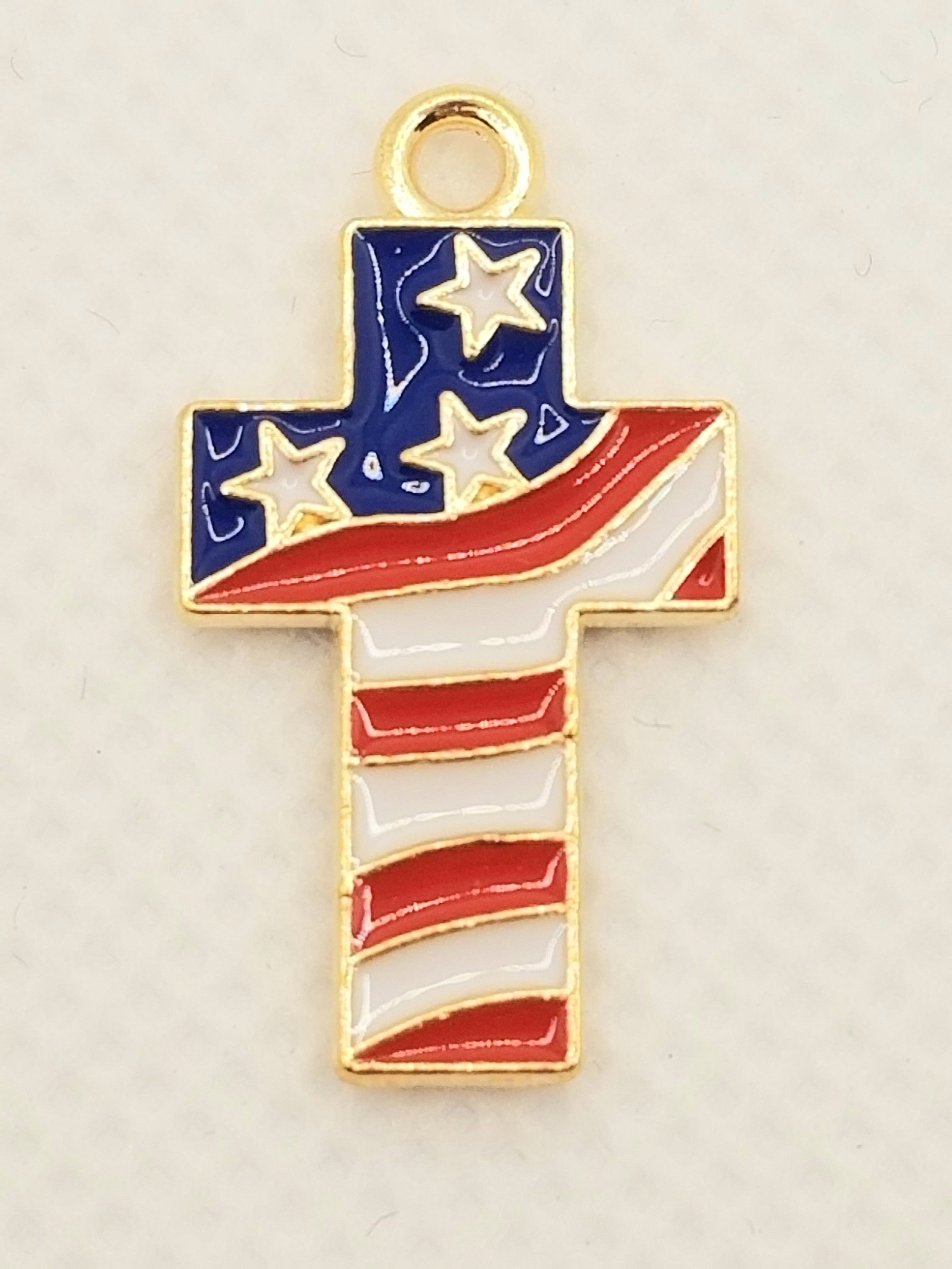 Patriotic & Divine Cross Dangle