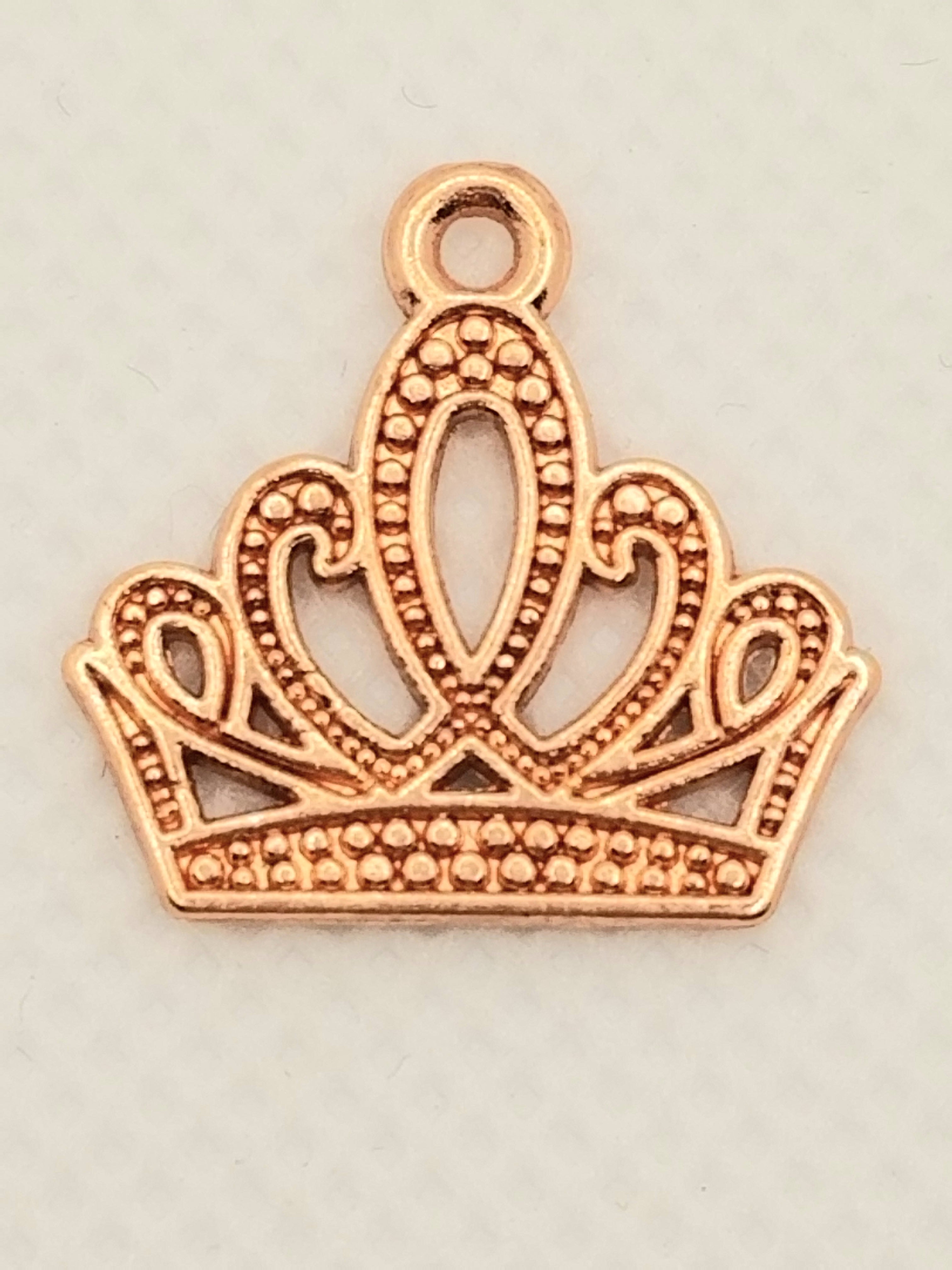 Rose Gold Tone Royal Crown Dangle