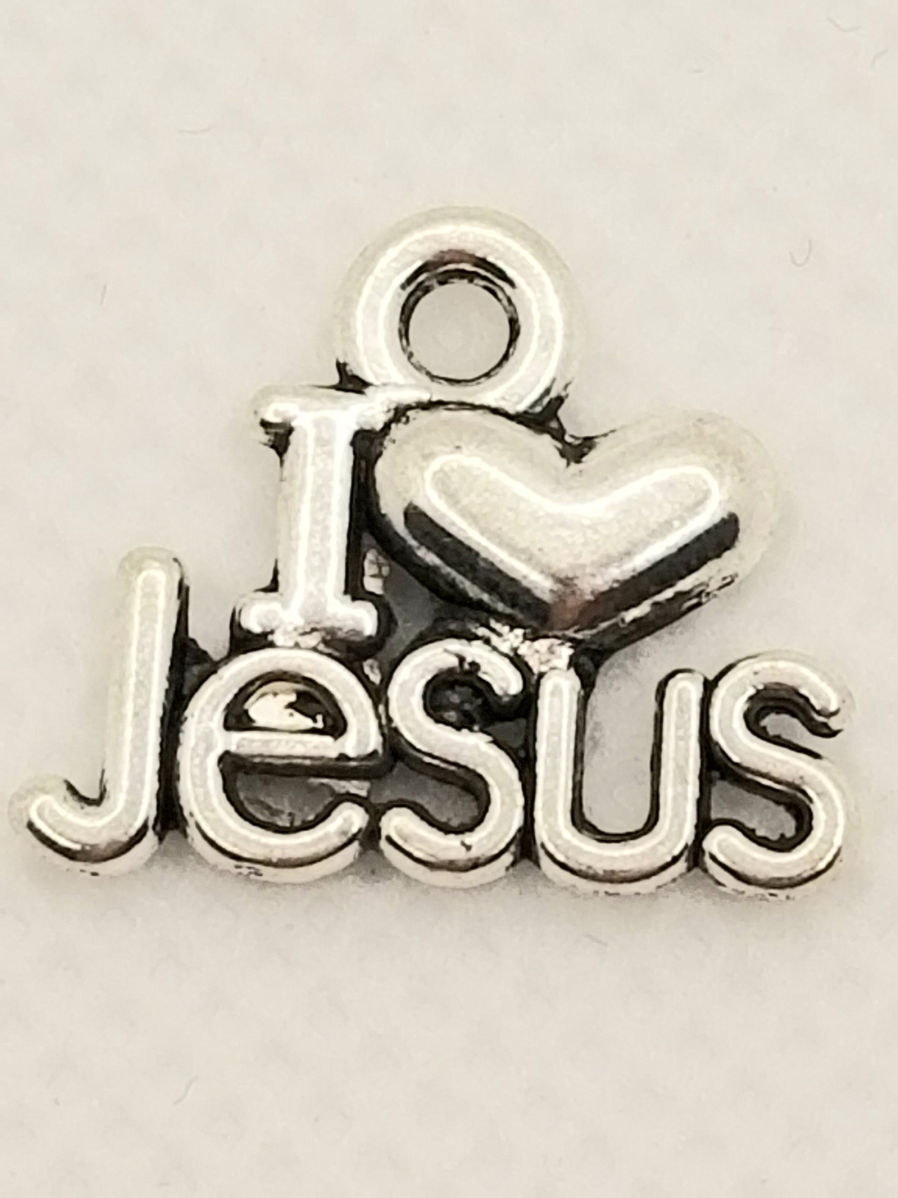 I LOVE (Heart) Jesus Dangle