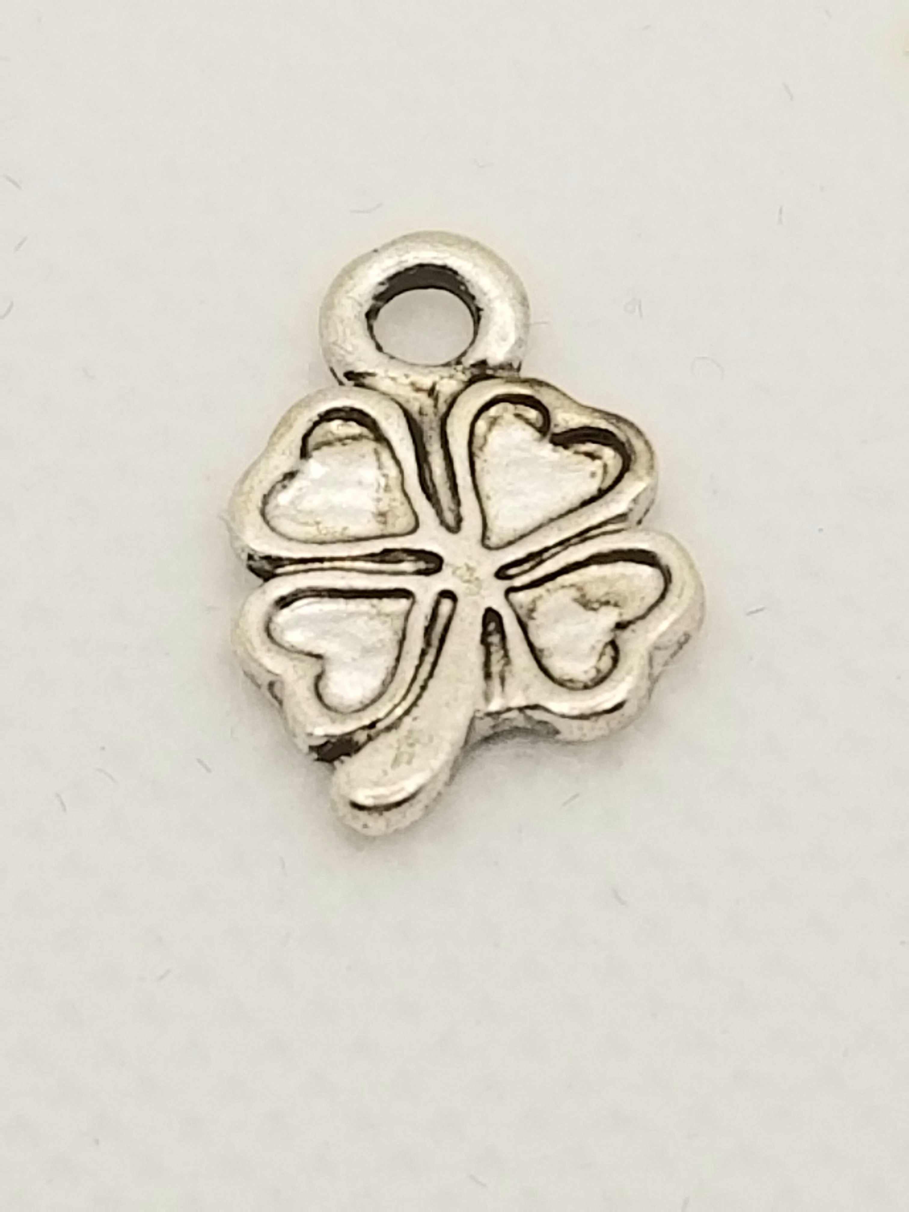 Silver Tone Four-Leaf Clover Dangle