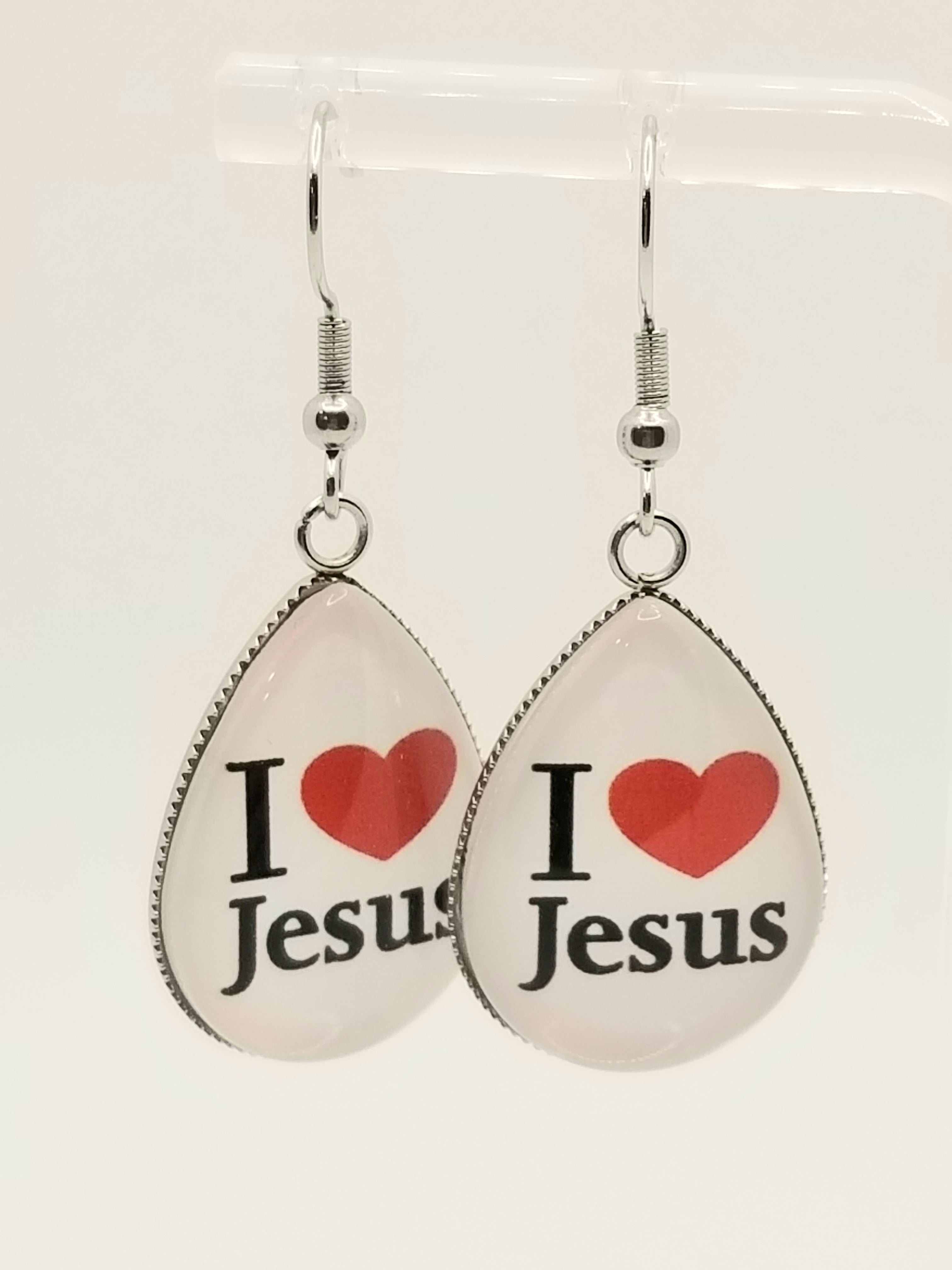 I "Heart" Jesus Earrings (Faith-based)