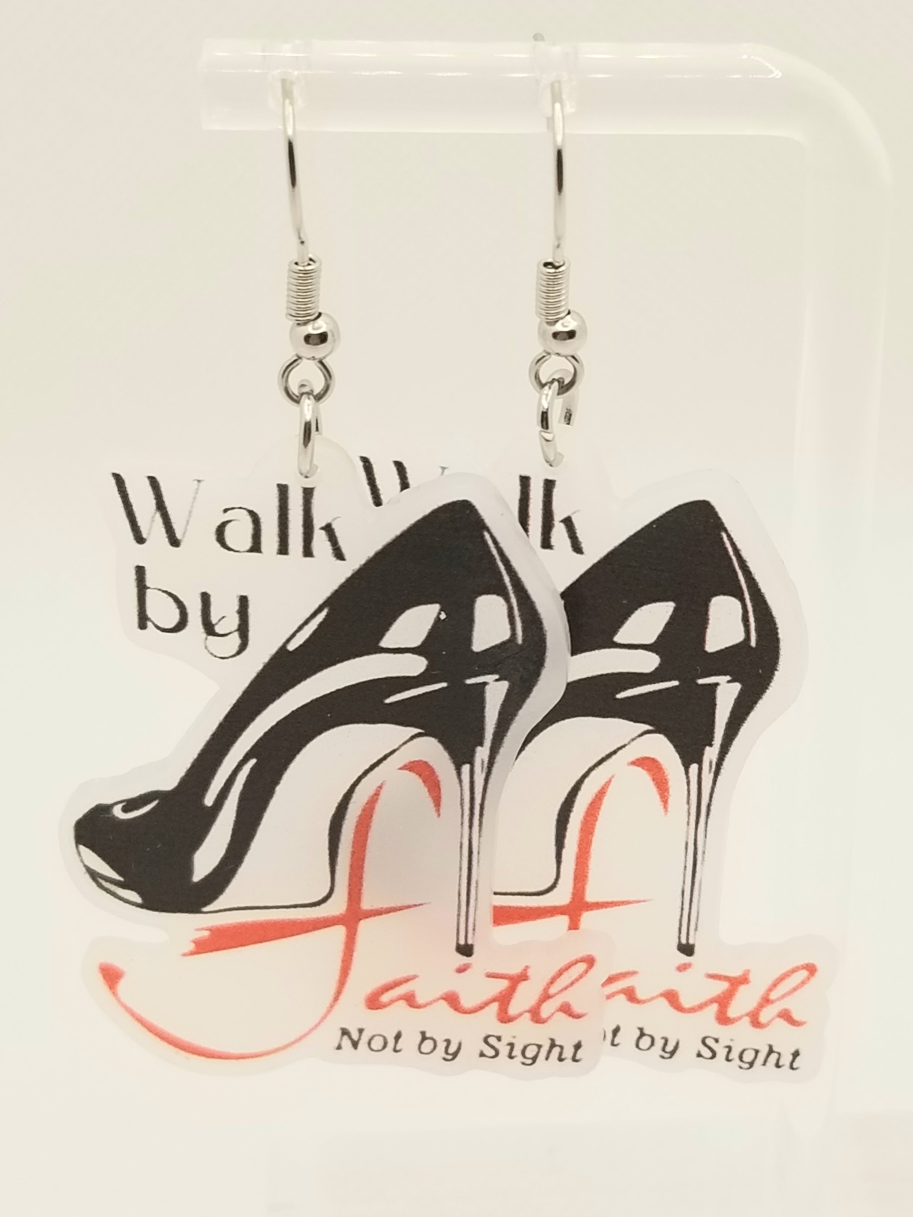 Walk by Faith, Not by Sight Acrylic Earrings (faith-based)