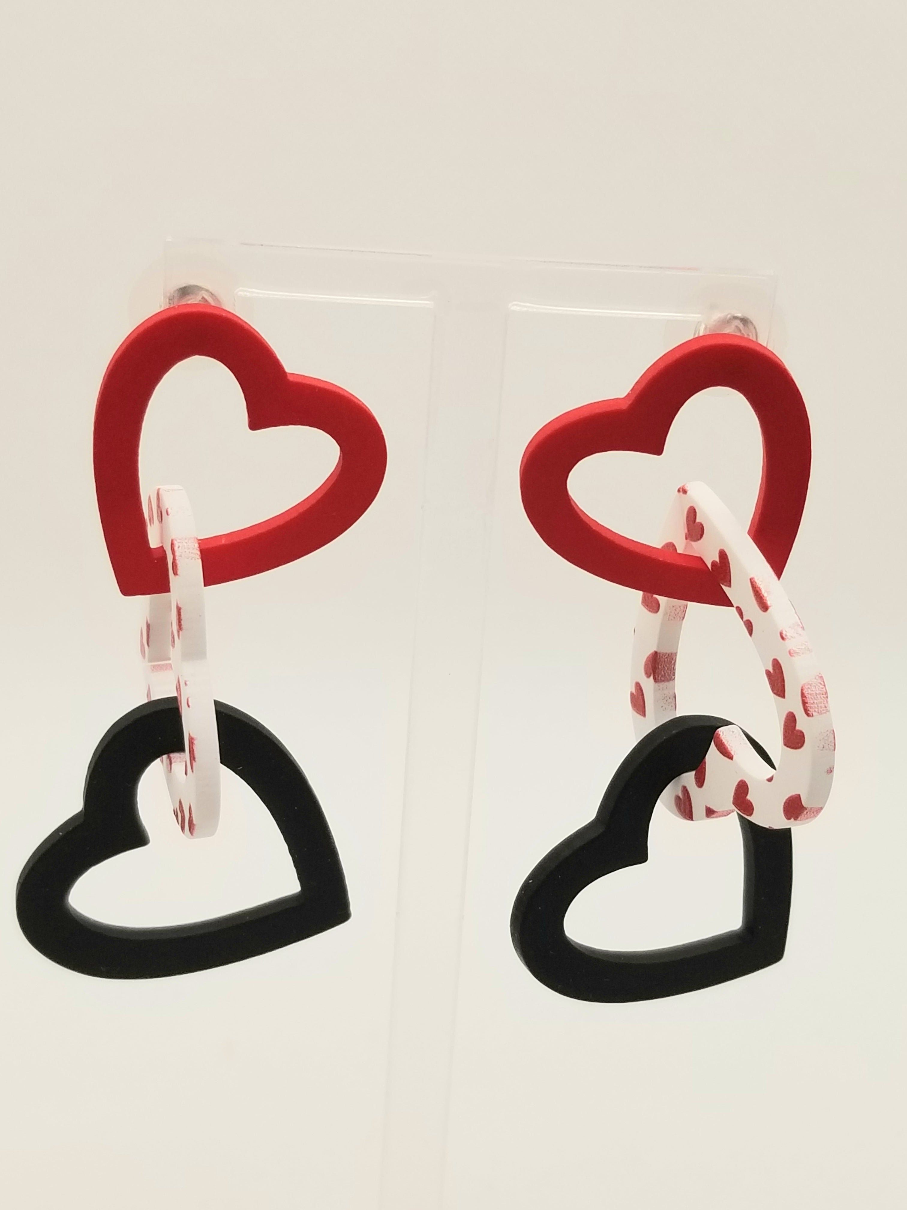 Full of LOVE Dangly Heart Earrings (faith-based)