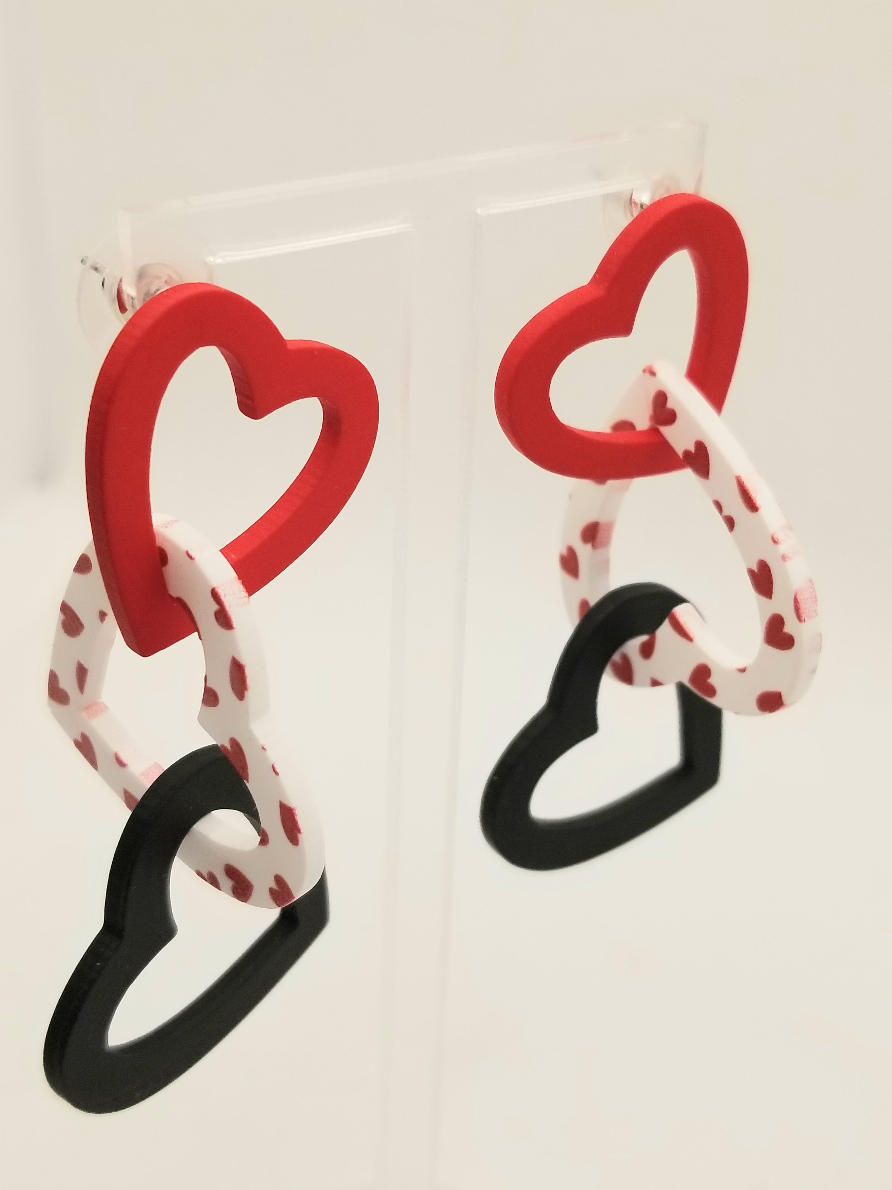 Full of LOVE Dangly Heart Earrings (faith-based)