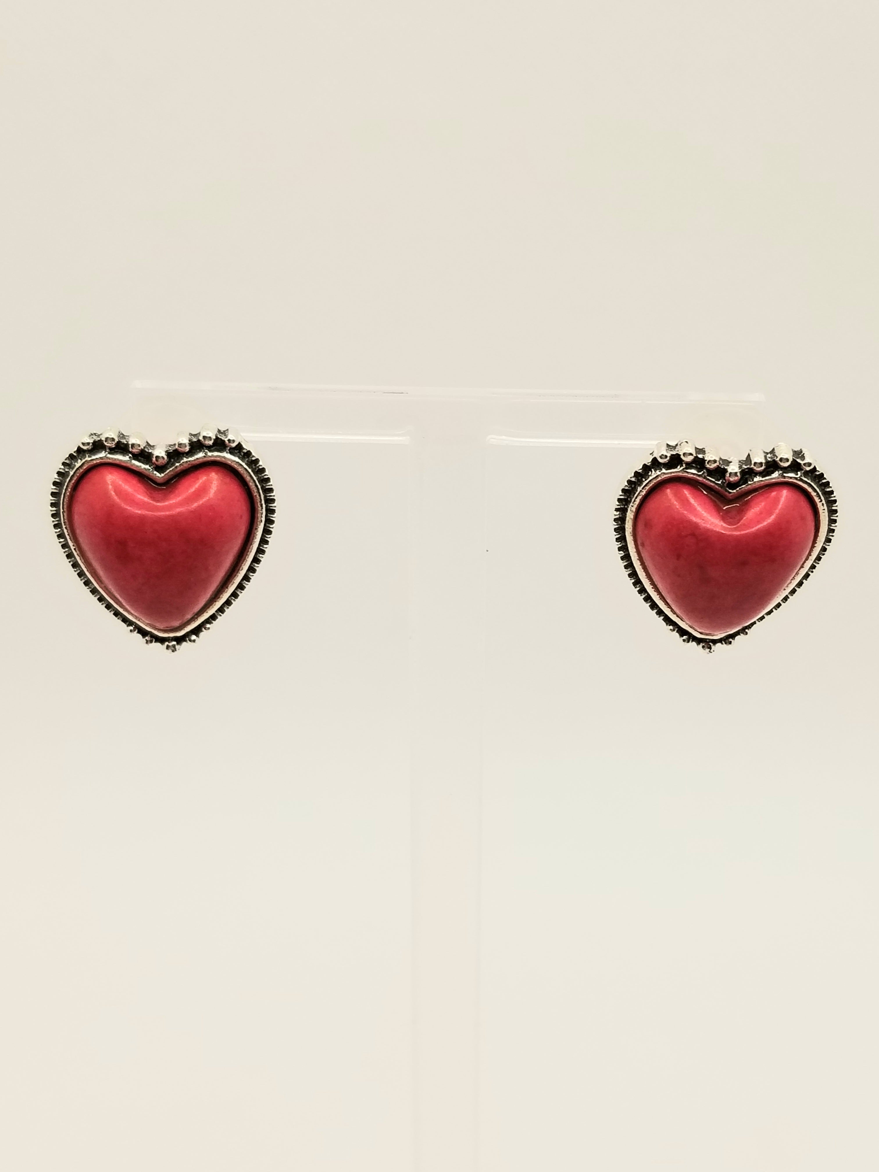 Vintage Red Heart Earrings (faith-based)