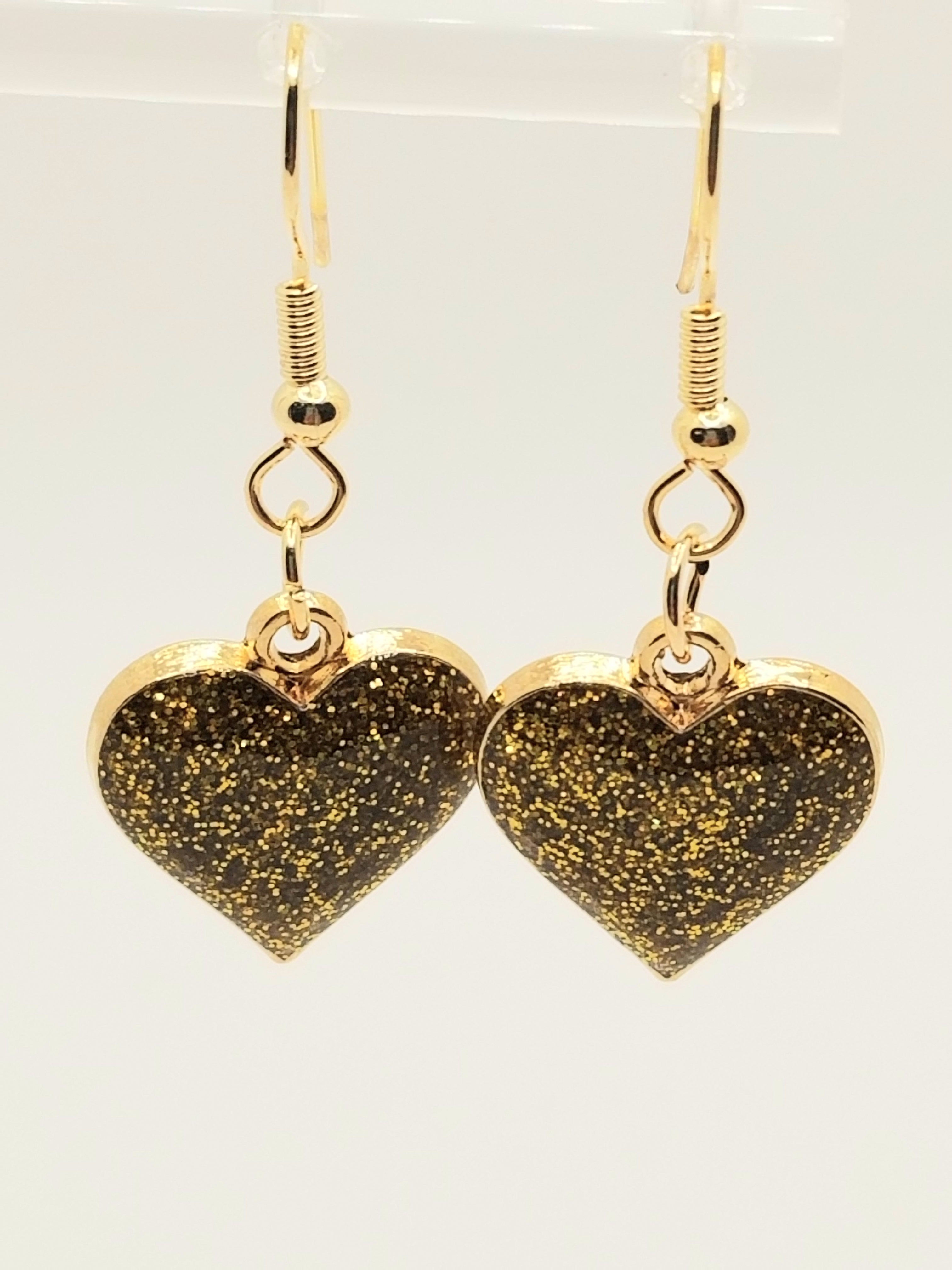 Shimmering Gold Heart Earrings (faith-based)
