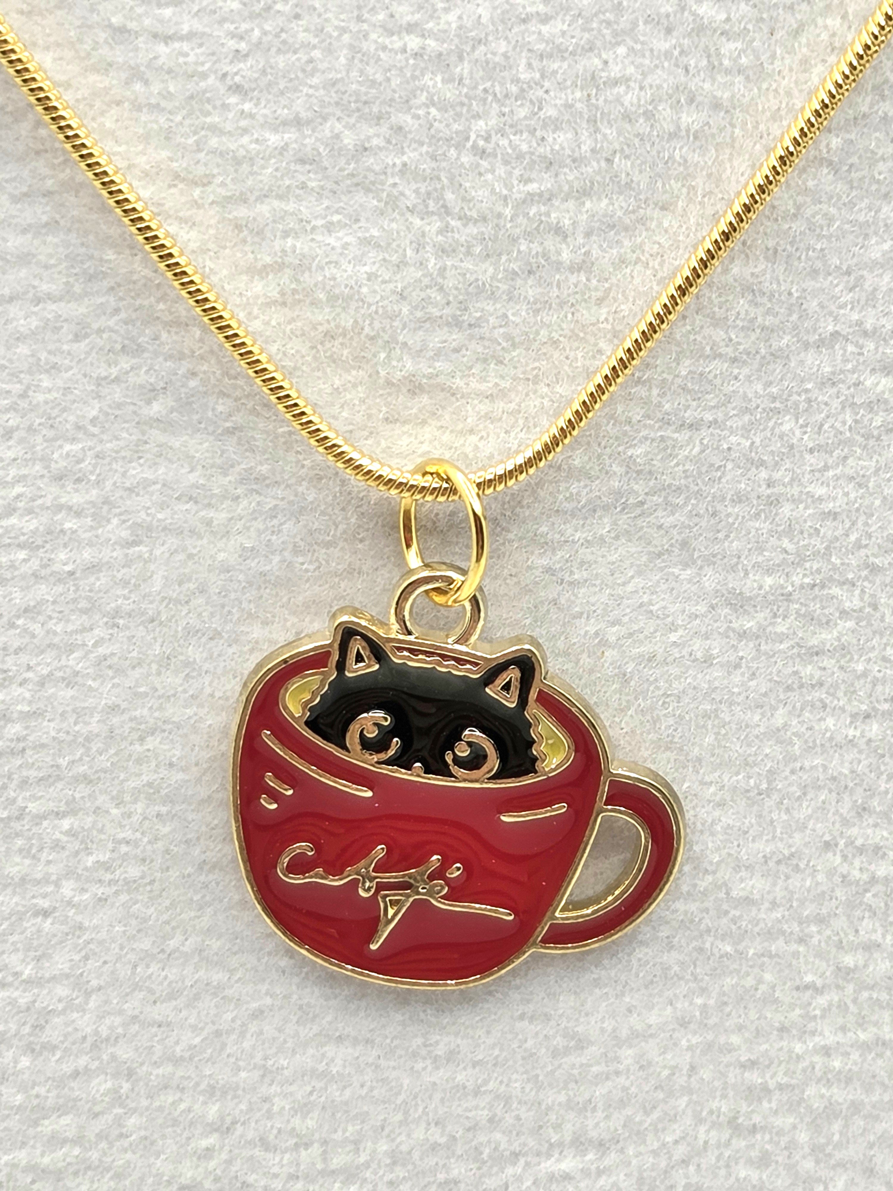 JUST FOR FUN BUNDLE: Peeping Kitty Cat Necklace & Paws Earrings