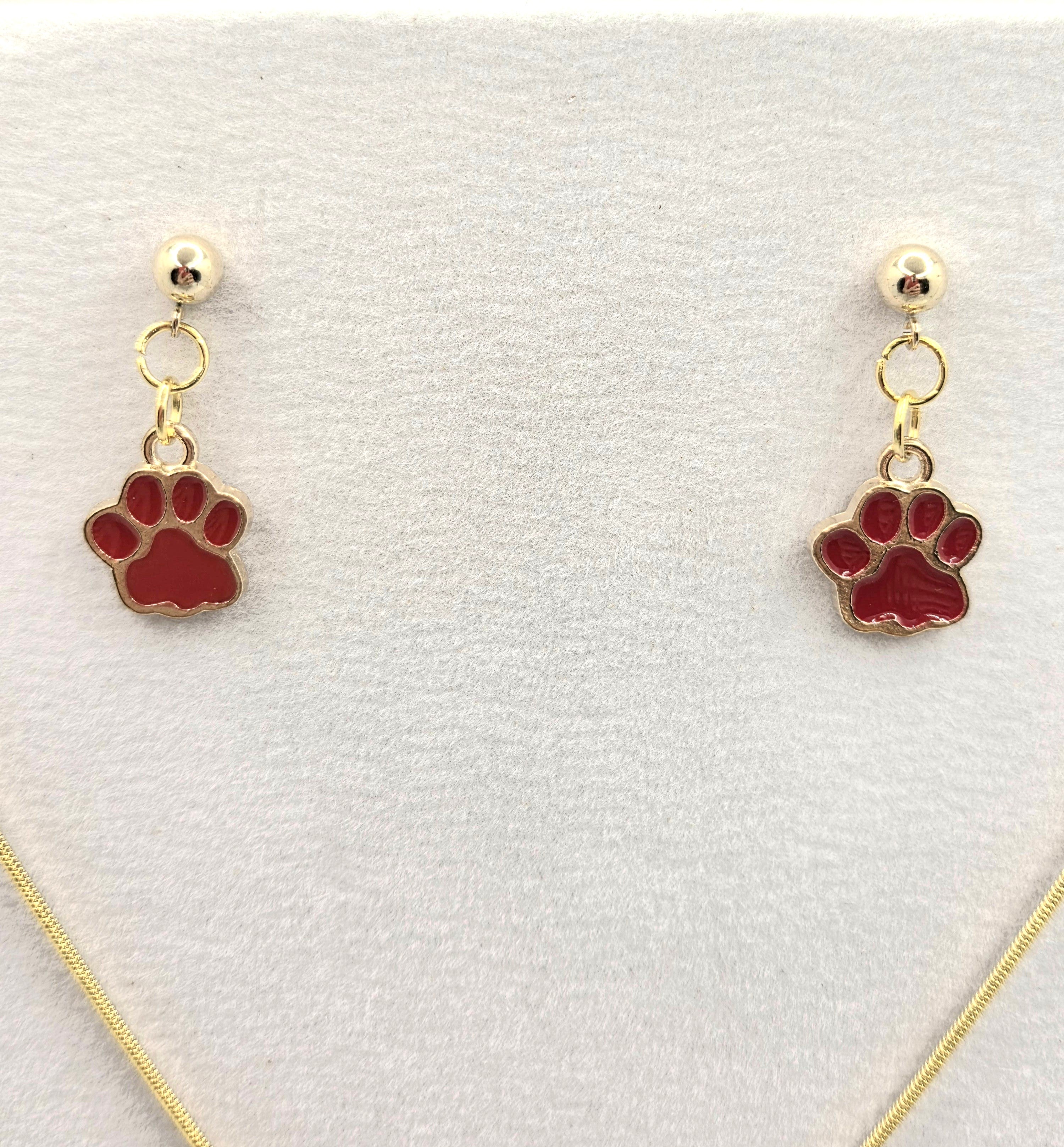JUST FOR FUN BUNDLE: Peeping Kitty Cat Necklace & Paws Earrings