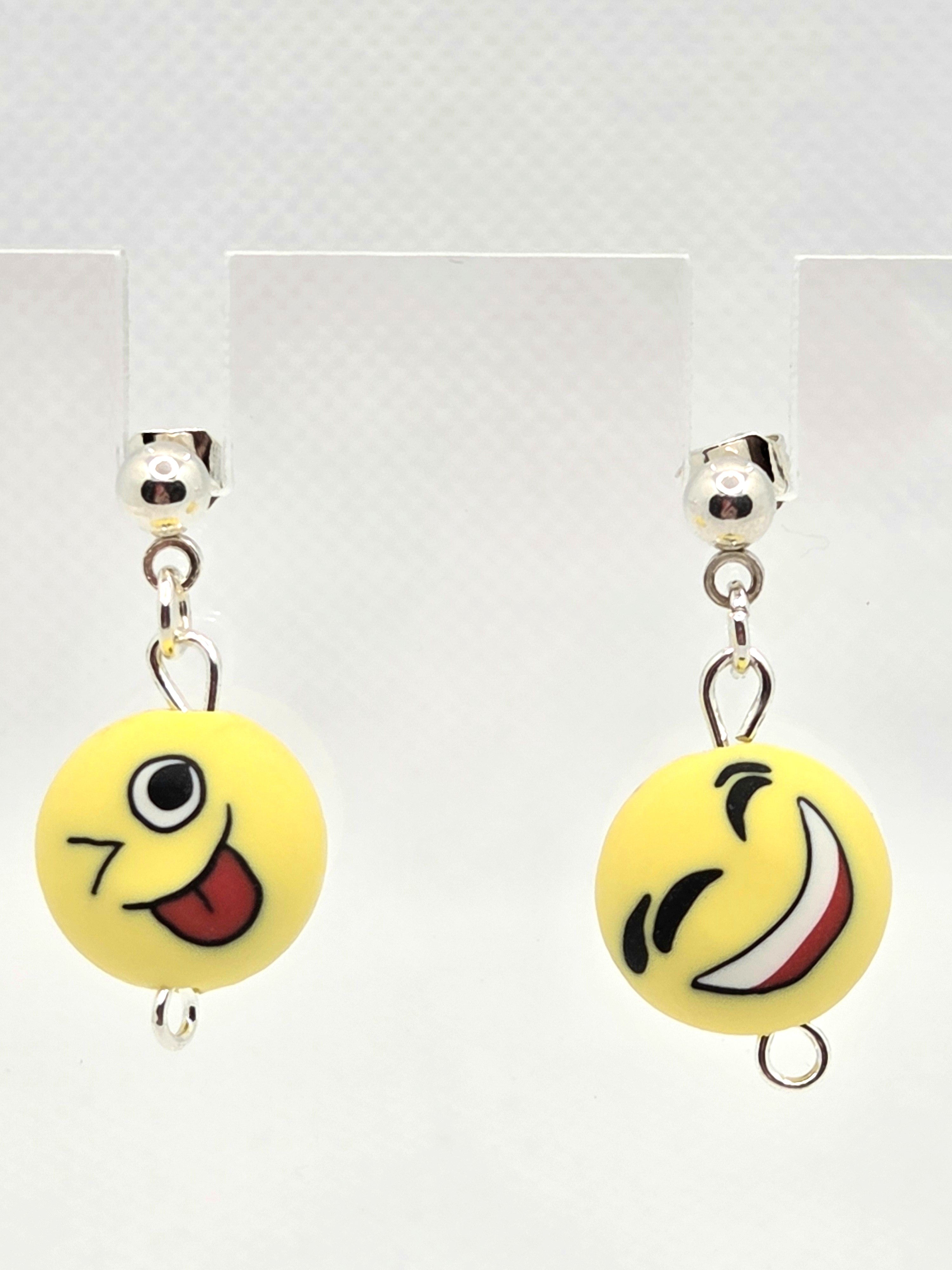 JUST FOR FUN BUNDLE: Silly Emoji Love Expressions Necklace & Earrings