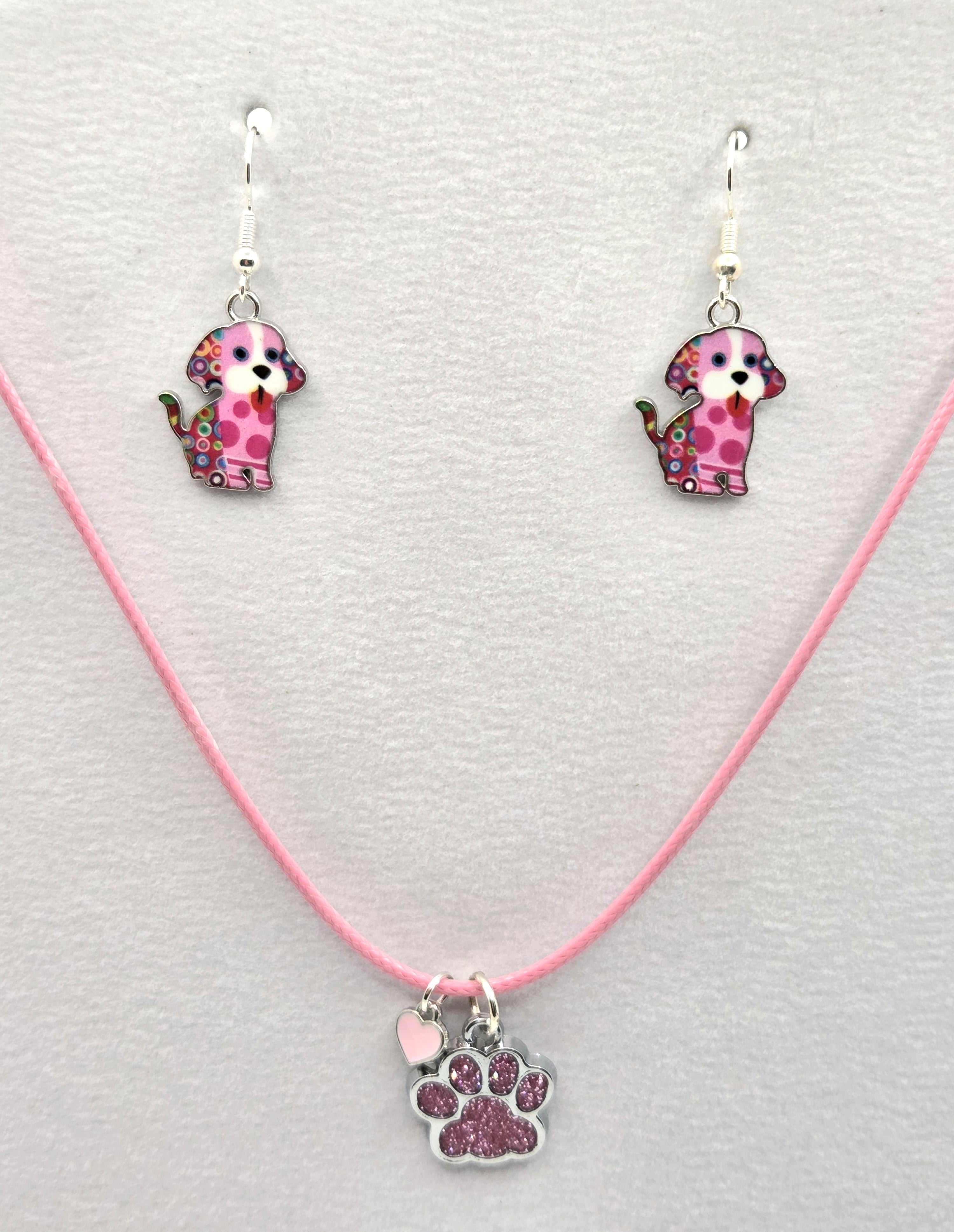 JUST FOR FUN BUNDLE: Whimsical "Pink Is In" Necklace & Earrings