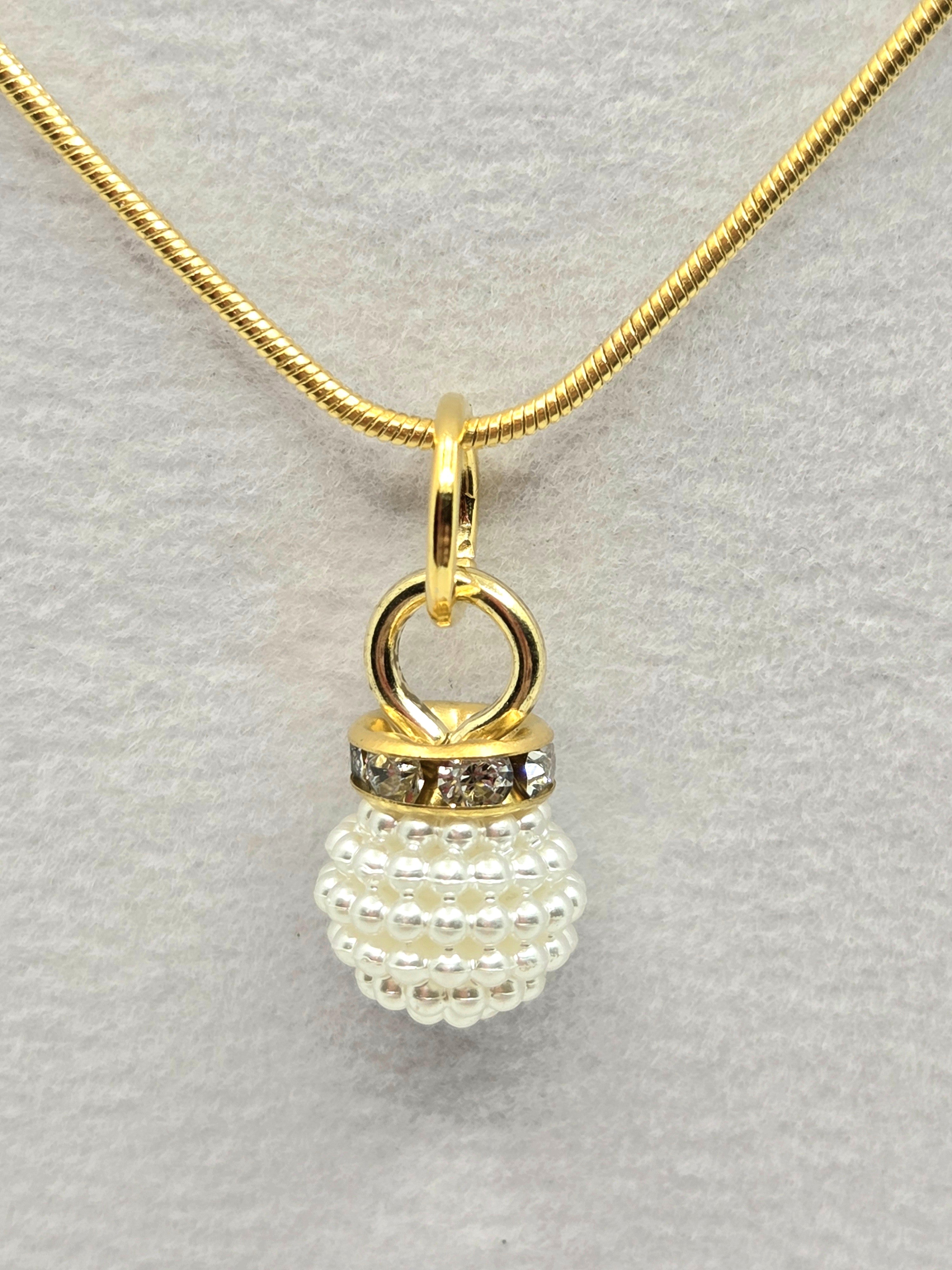 JUST FOR FUN BUNDLE: Classy Bubbled Faux Pearls Necklace & Earrings
