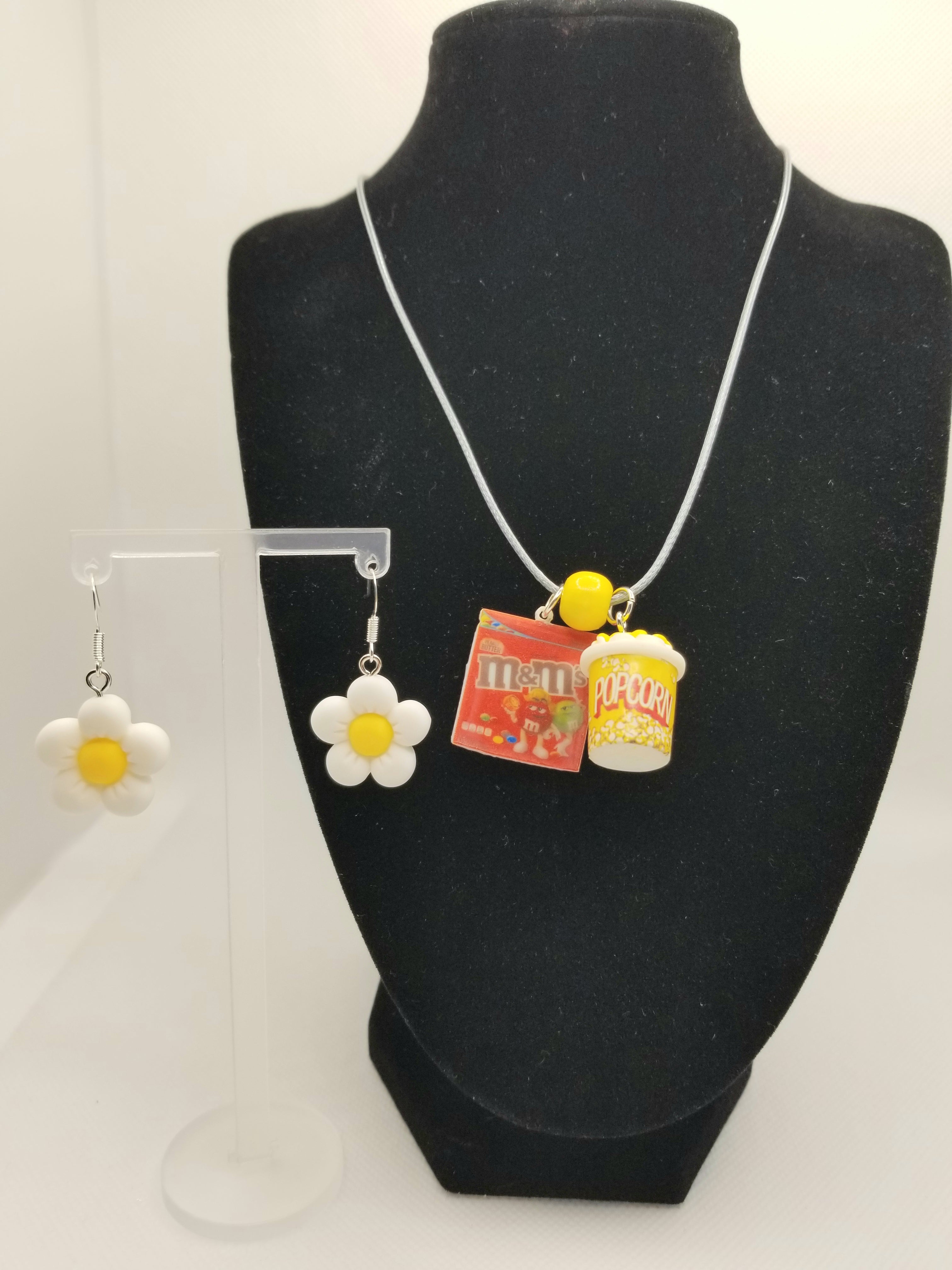 JUST FOR FUN BUNDLE: Whimsical Movie Fan Necklace & Earrings Set