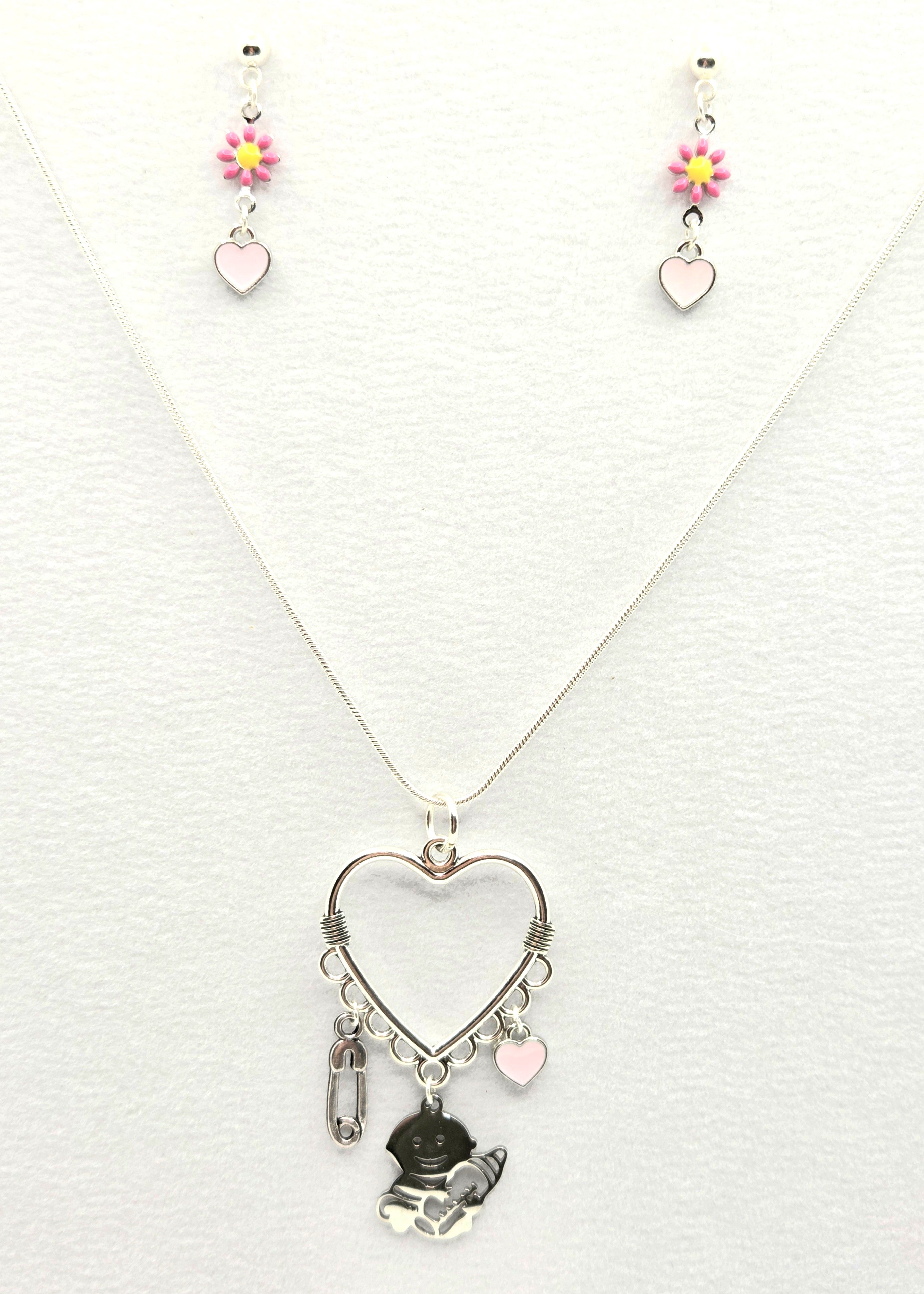 JUST FOR FUN BUNDLE: Baby GIRL Love Necklace & Earrings Set