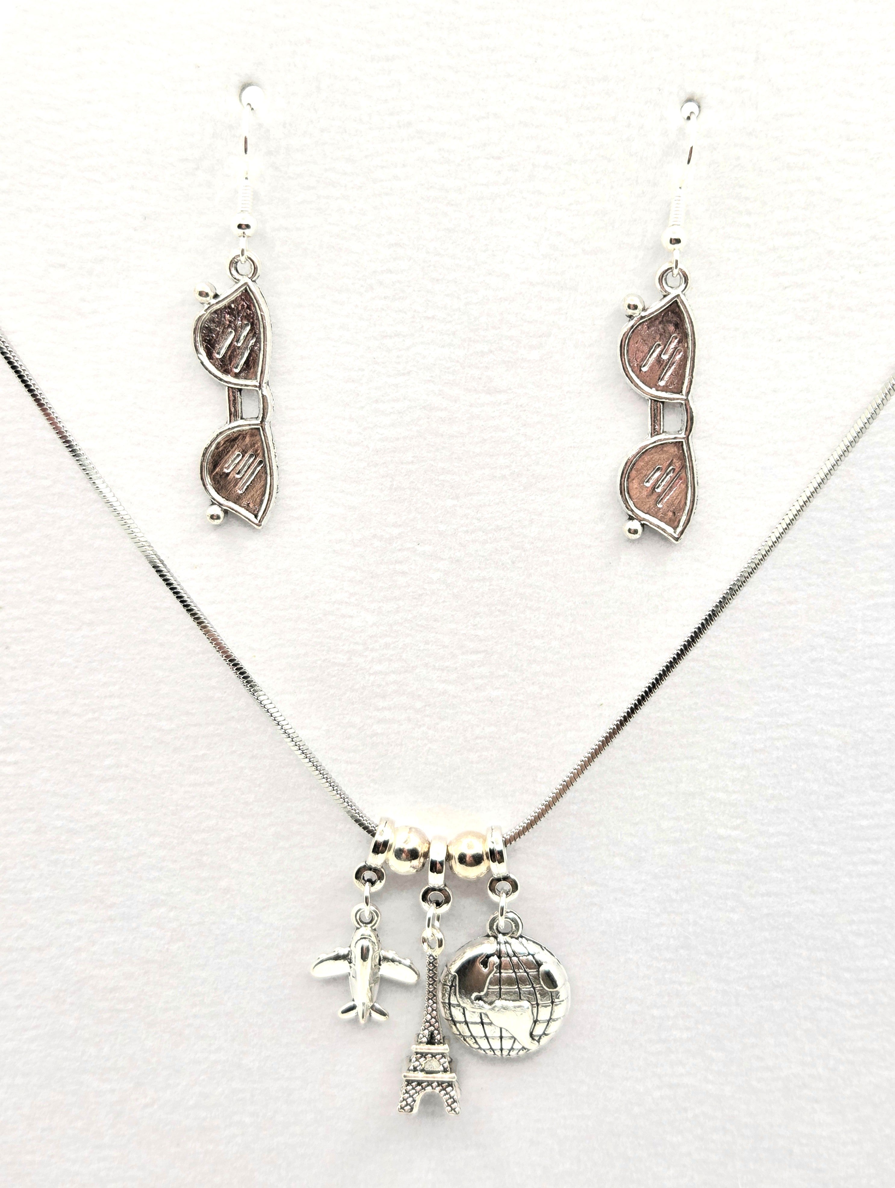 JUST FOR FUN BUNDLE: Travel Fascination Necklace & Earrings Set