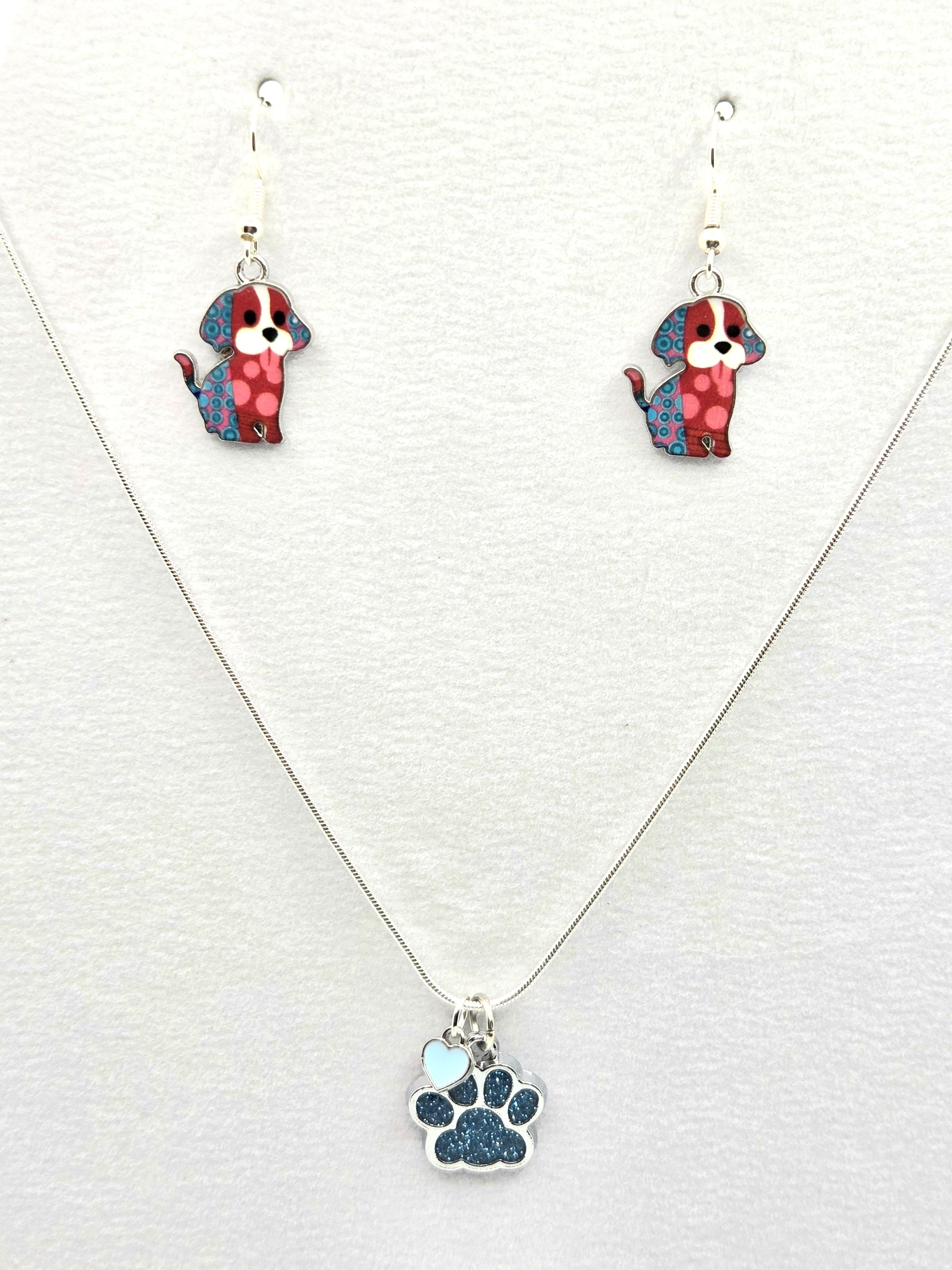 JUST FOR FUN BUNDLE: Love My Doggy Necklace & Earrings Set