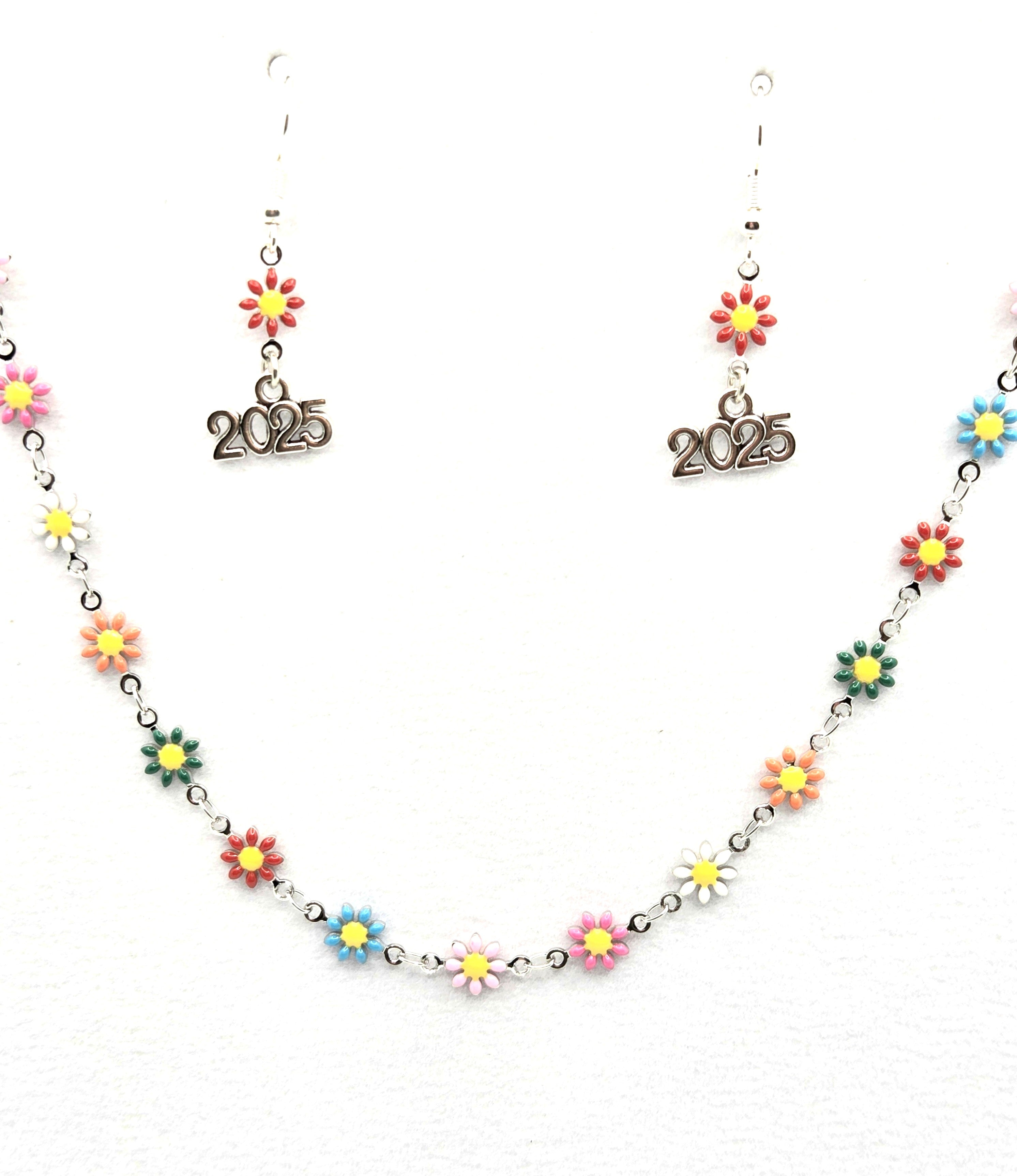 JUST FOR FUN BUNDLE: Colorful Daisies Necklace & Earrings Set