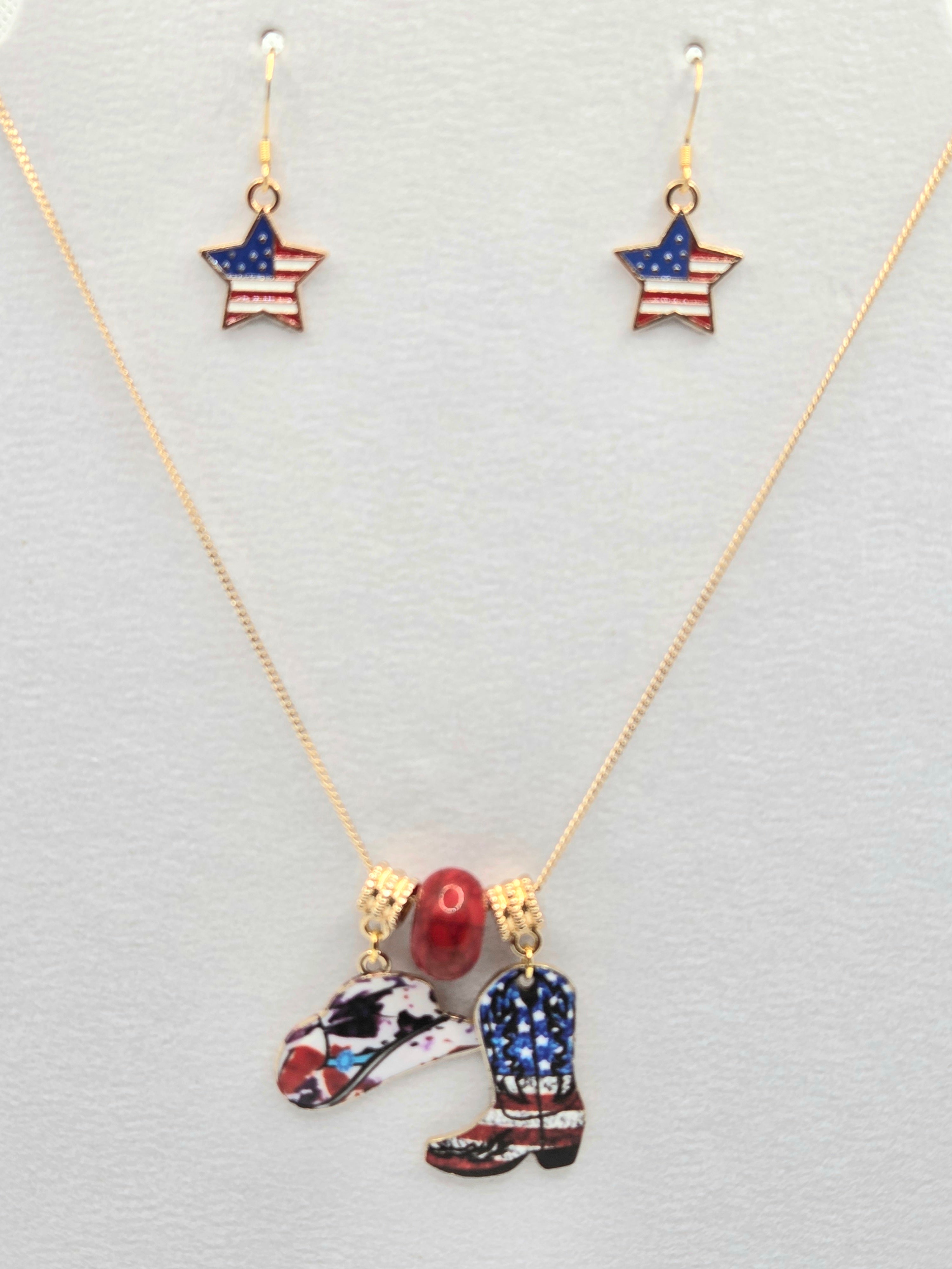 JUST FOR FUN BUNDLE: Honoring America Necklace & Earrings Set