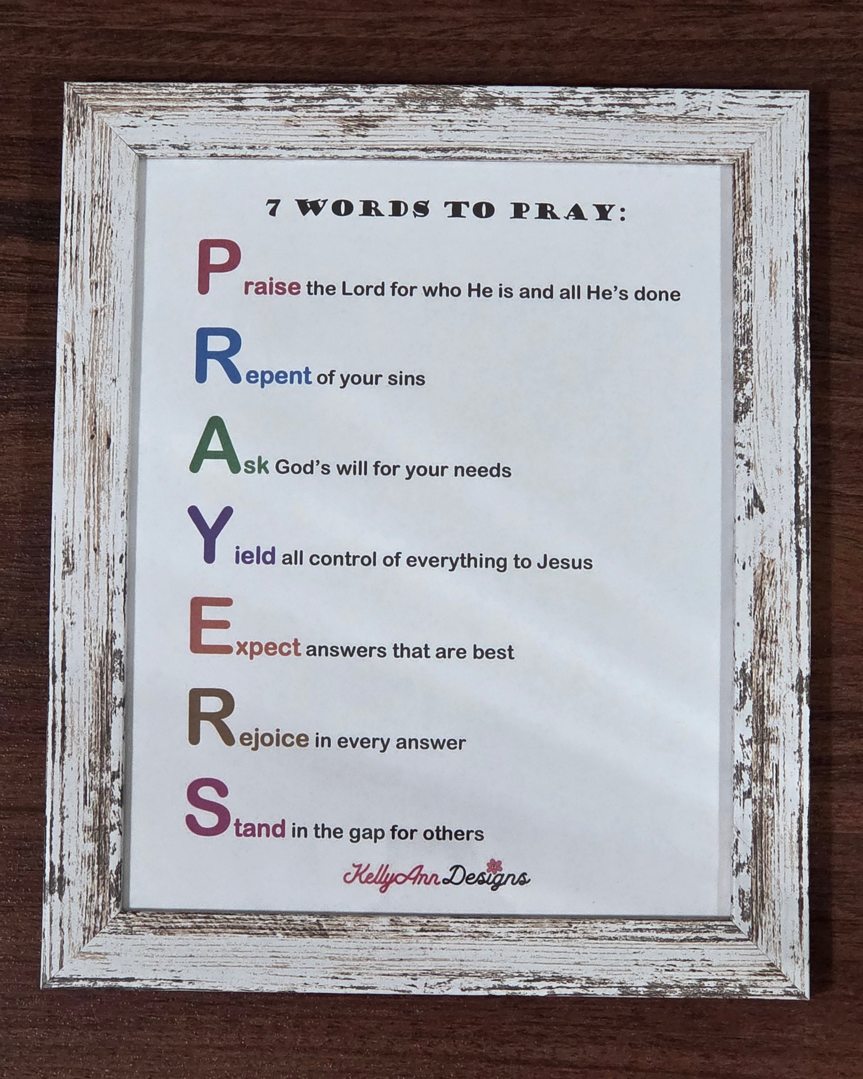 7 Words to Pray - 8x10 Biblical Teaching Frame (faith-based)
