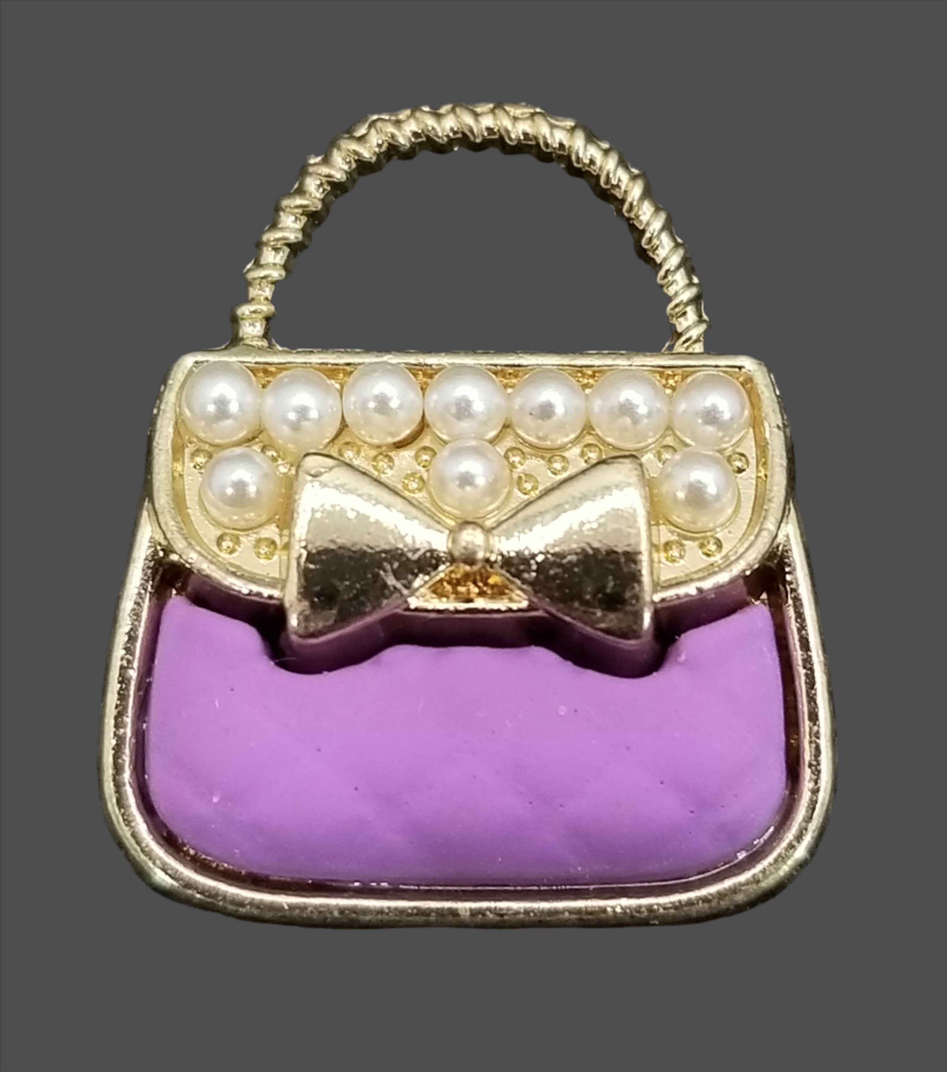 Purple Purse with Gold Dangle