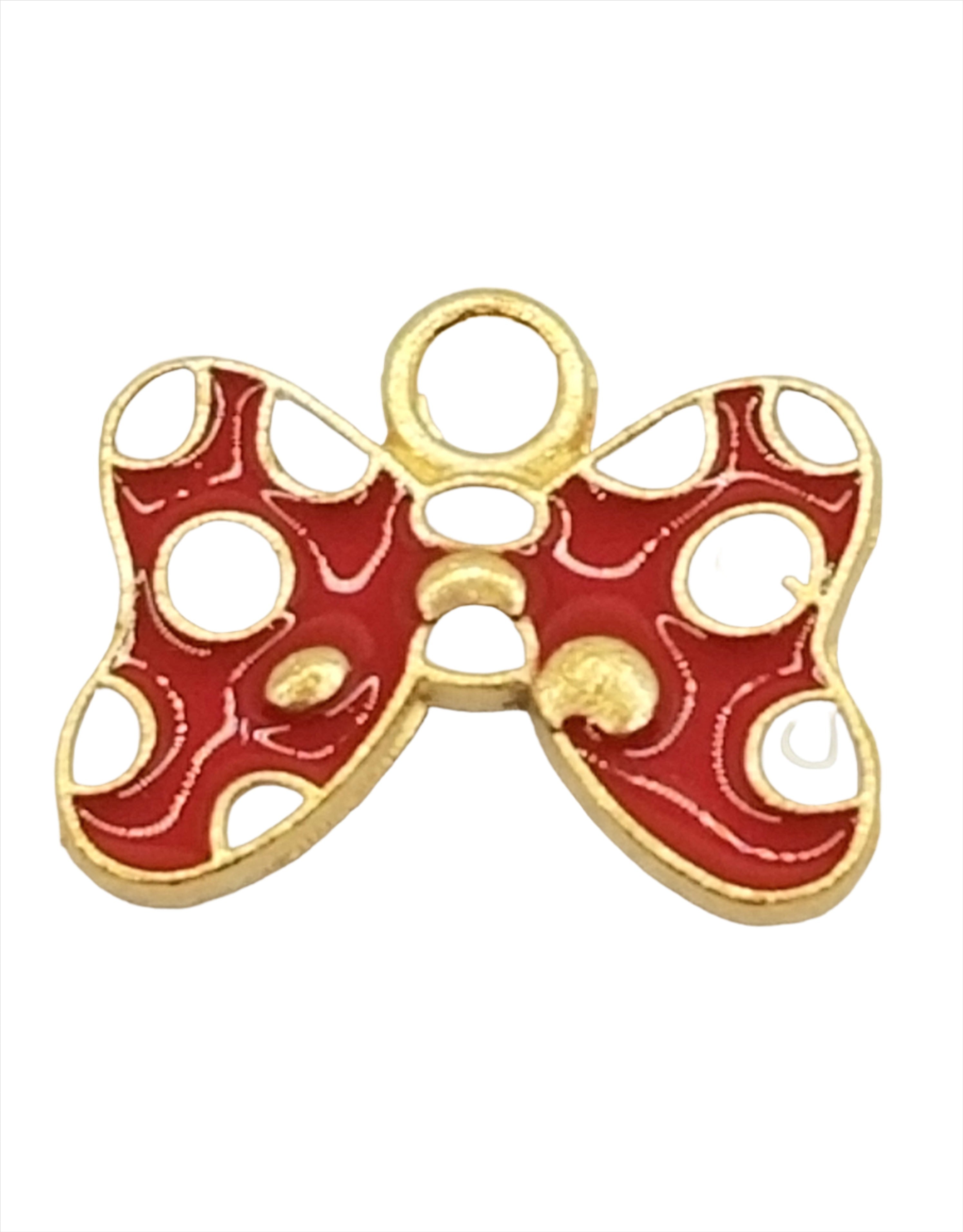 Bow in Red with White Polka Dots Dangle