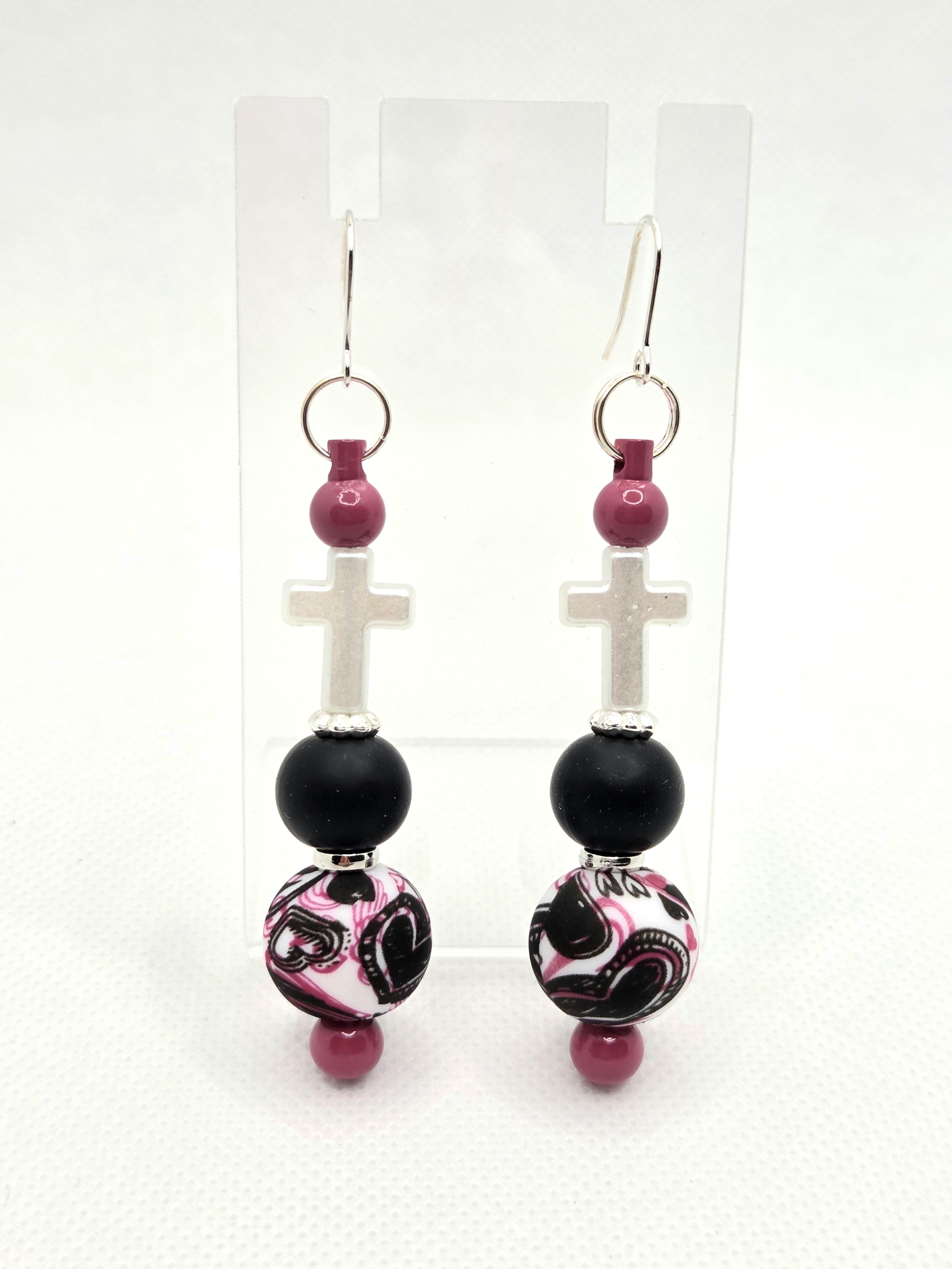 Shoulder-Dusting Bold Beaded Bar Earrings