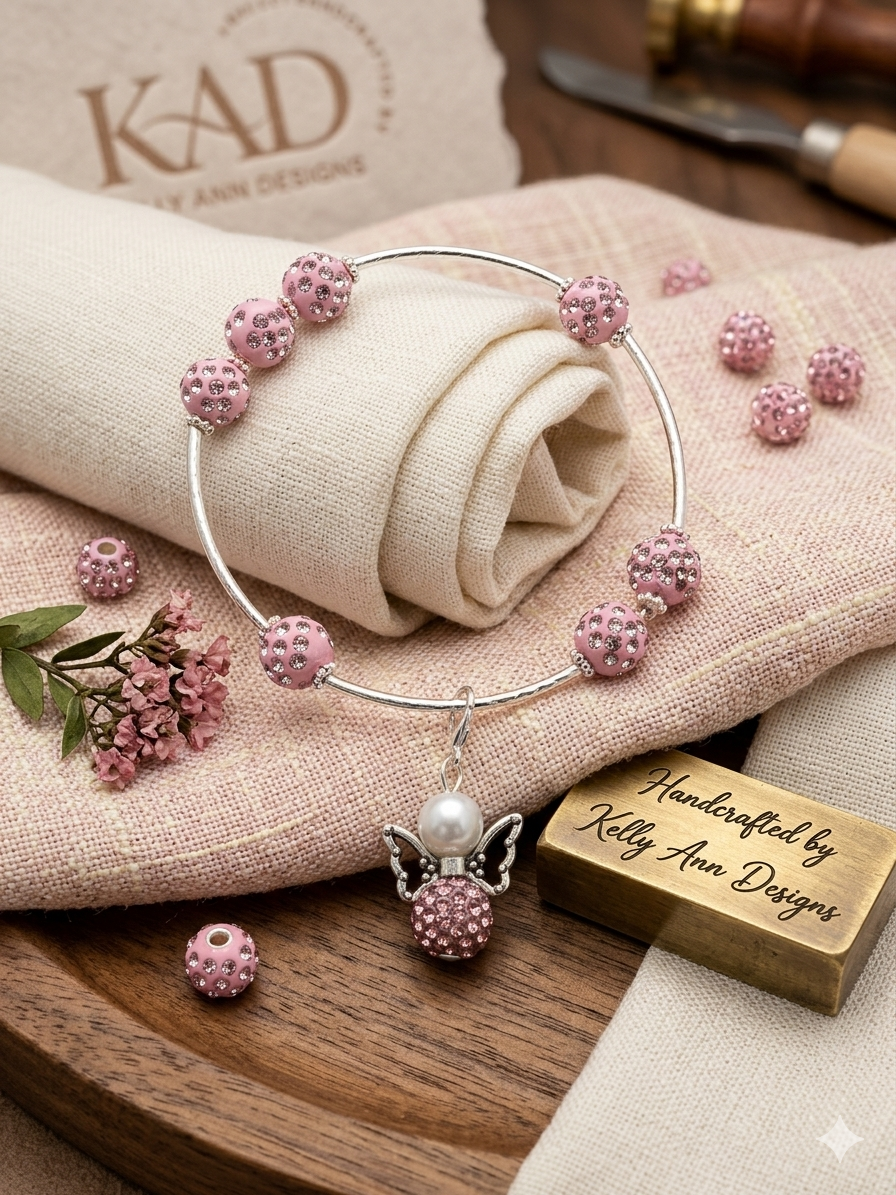 BUNDLE:  Pretty in Pink Bracelet & Earrings (Faith-based)