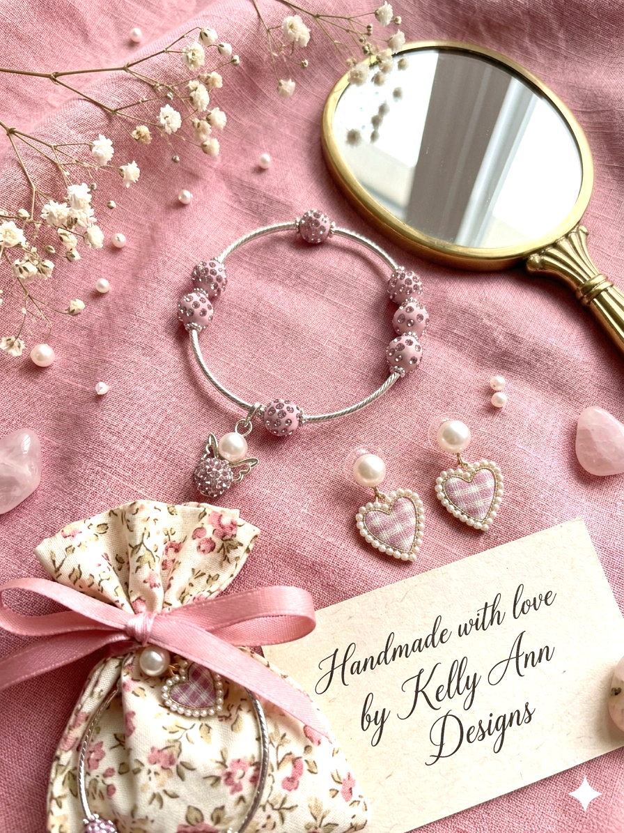 BUNDLE:  Pretty in Pink Bracelet & Earrings (Faith-based)