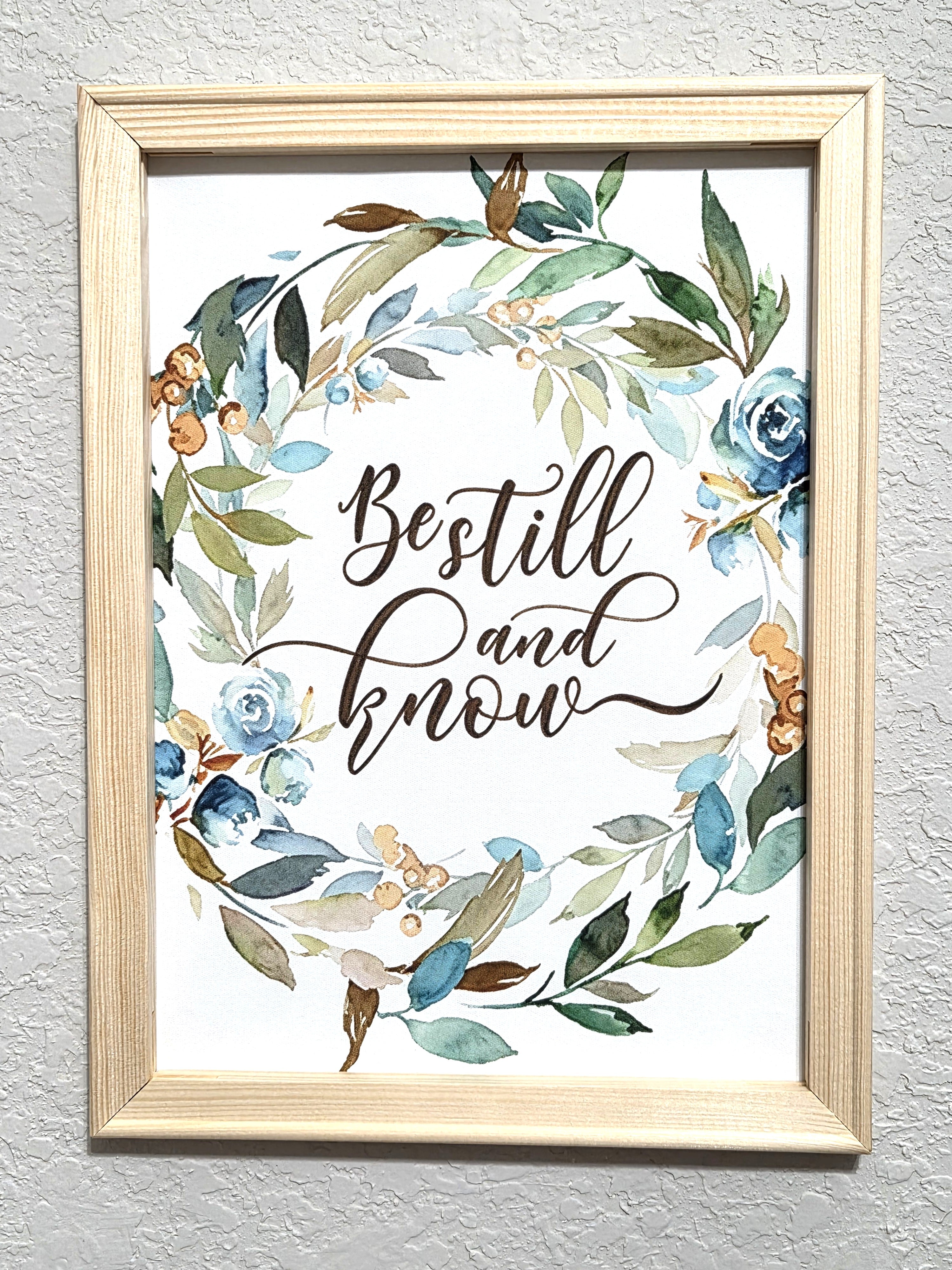 “Be Still and Know” Framed Canvas Art – The Divine Drop Collection