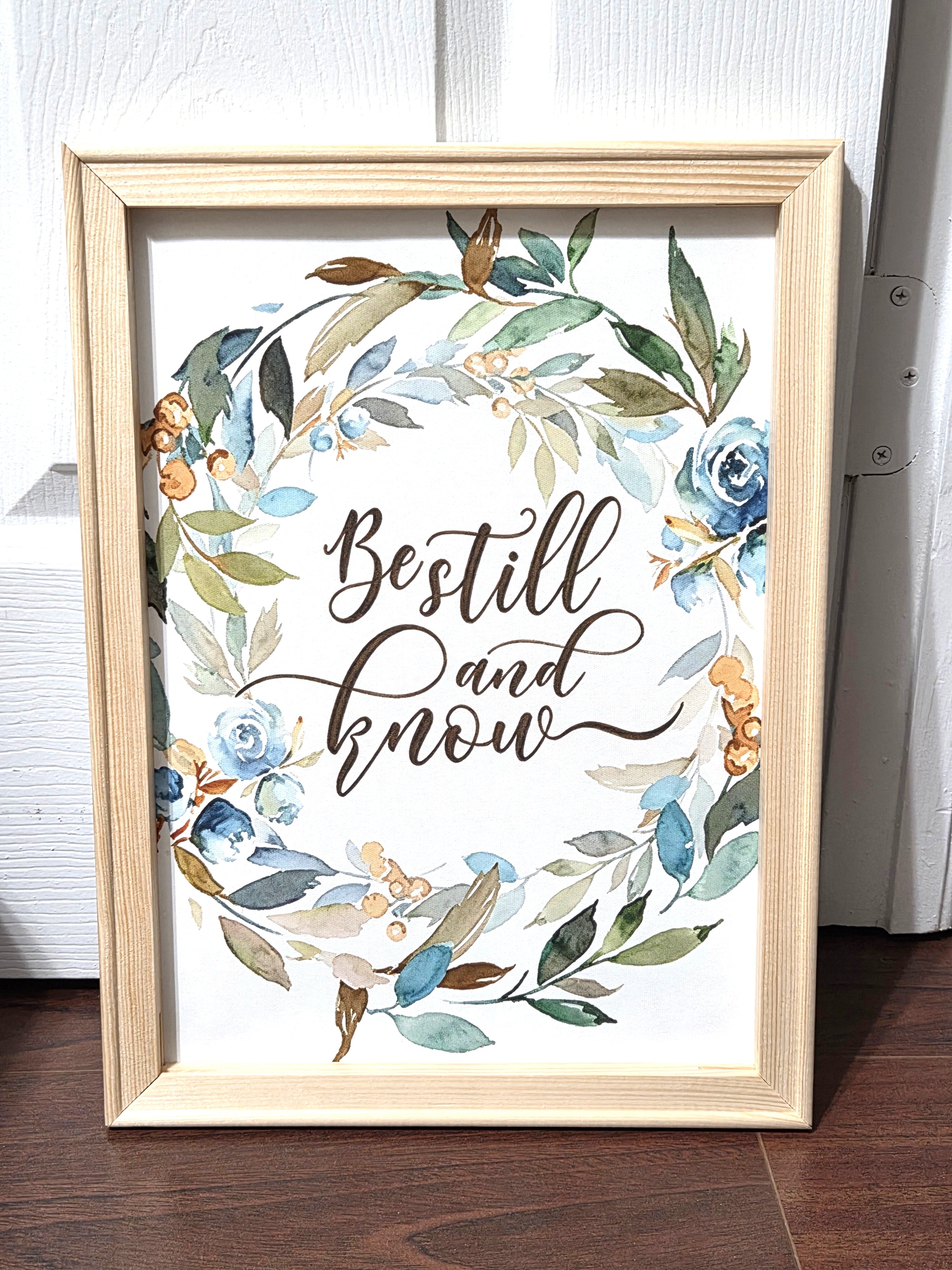“Be Still and Know” Framed Canvas Art – The Divine Drop Collection