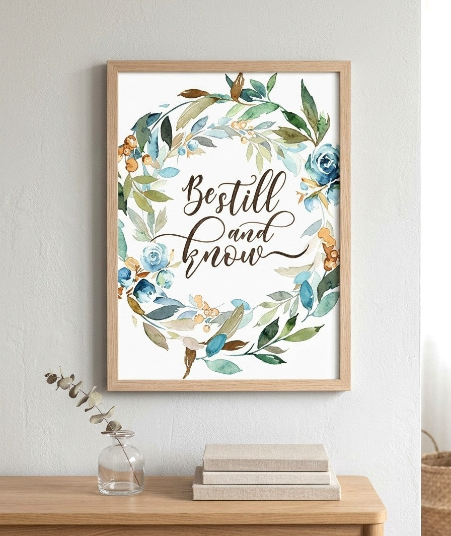 “Be Still and Know” Framed Canvas Art – The Divine Drop Collection