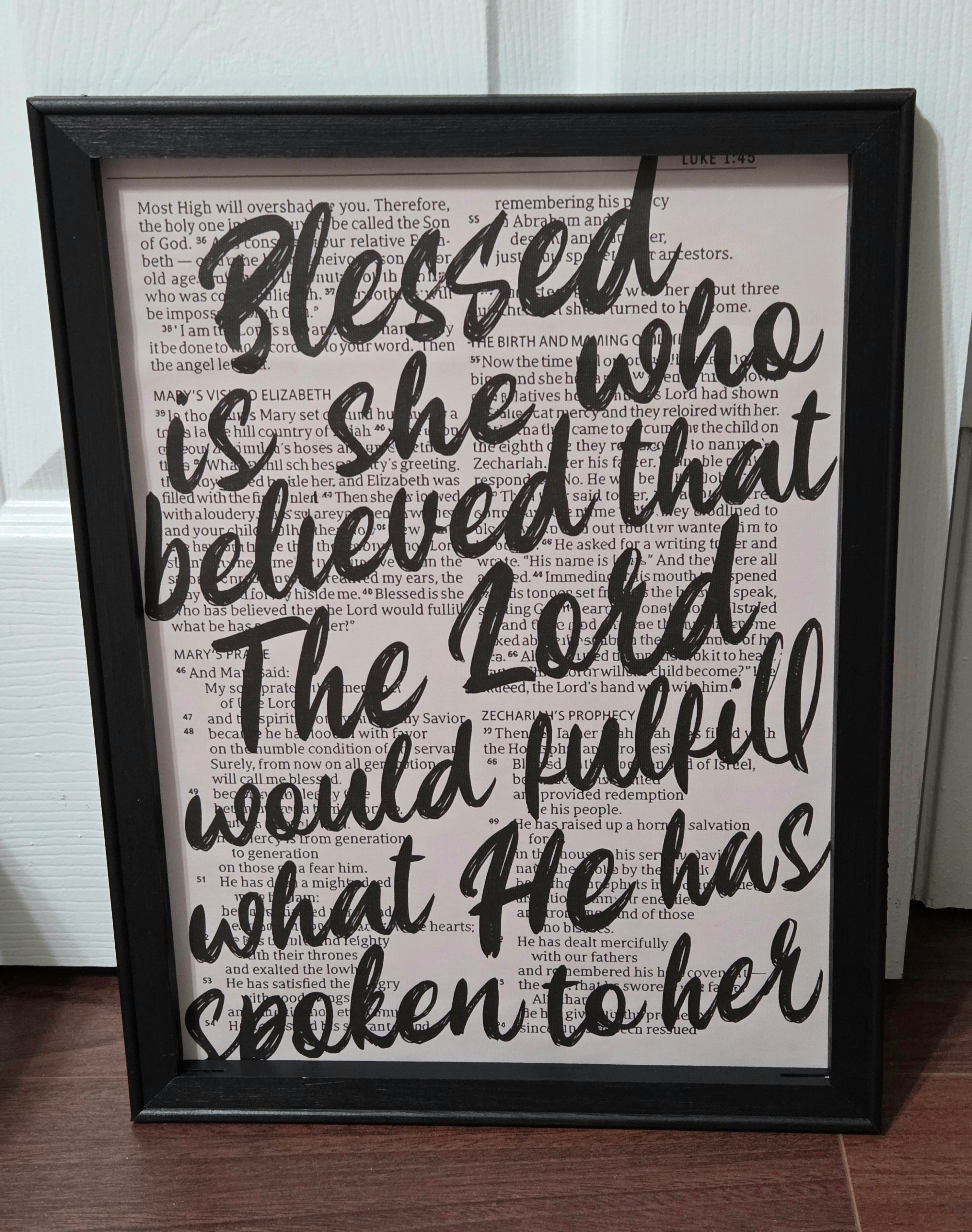 “Blessed is She Who Believed" - Canvas Painting (12"x16")