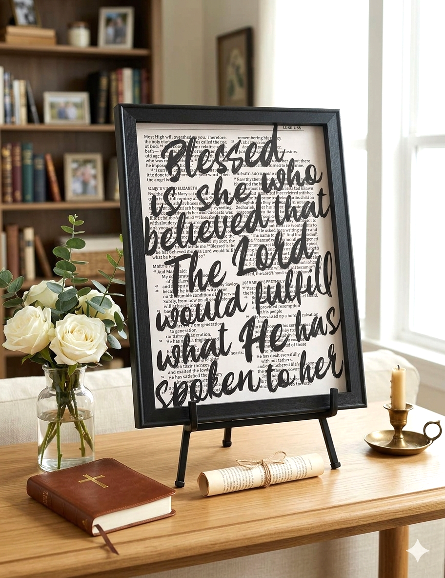 “Blessed is She Who Believed" - Canvas Painting (12"x16")