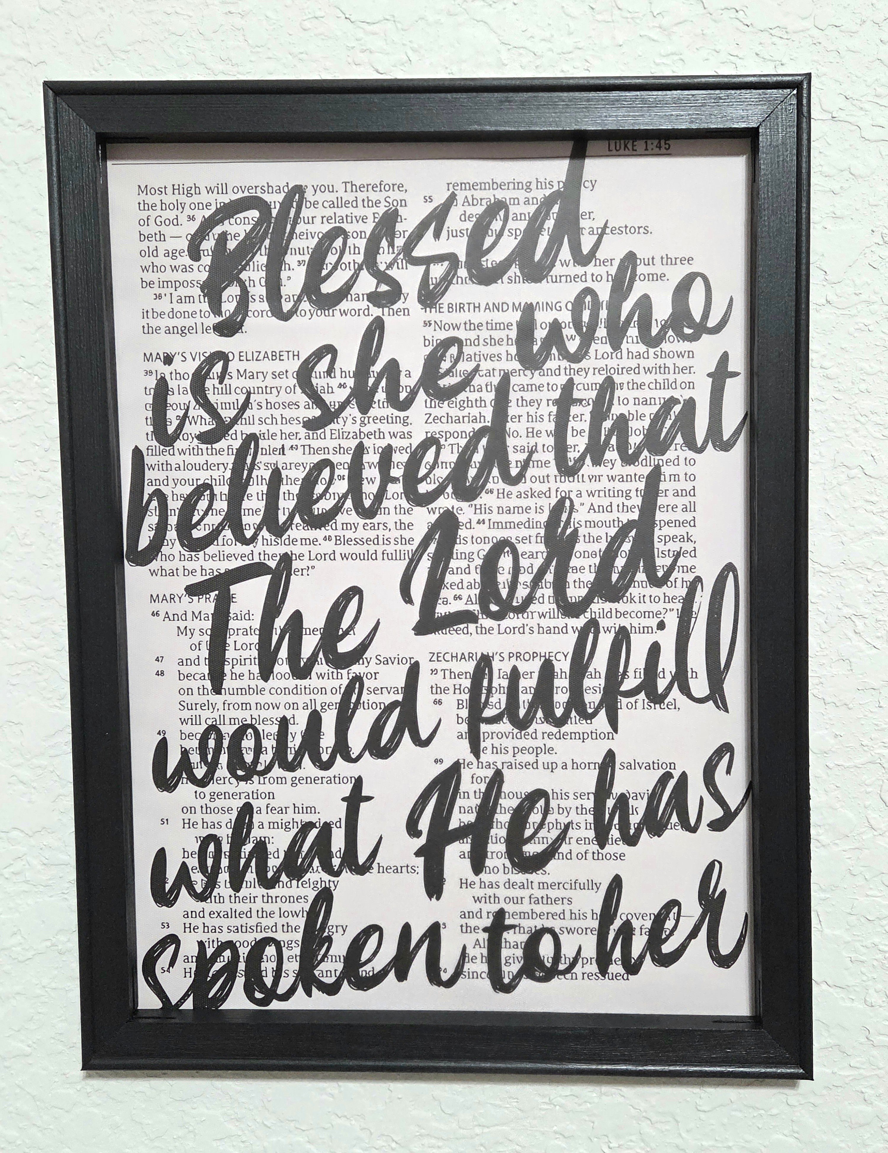 “Blessed is She Who Believed" - Canvas Painting (12"x16")