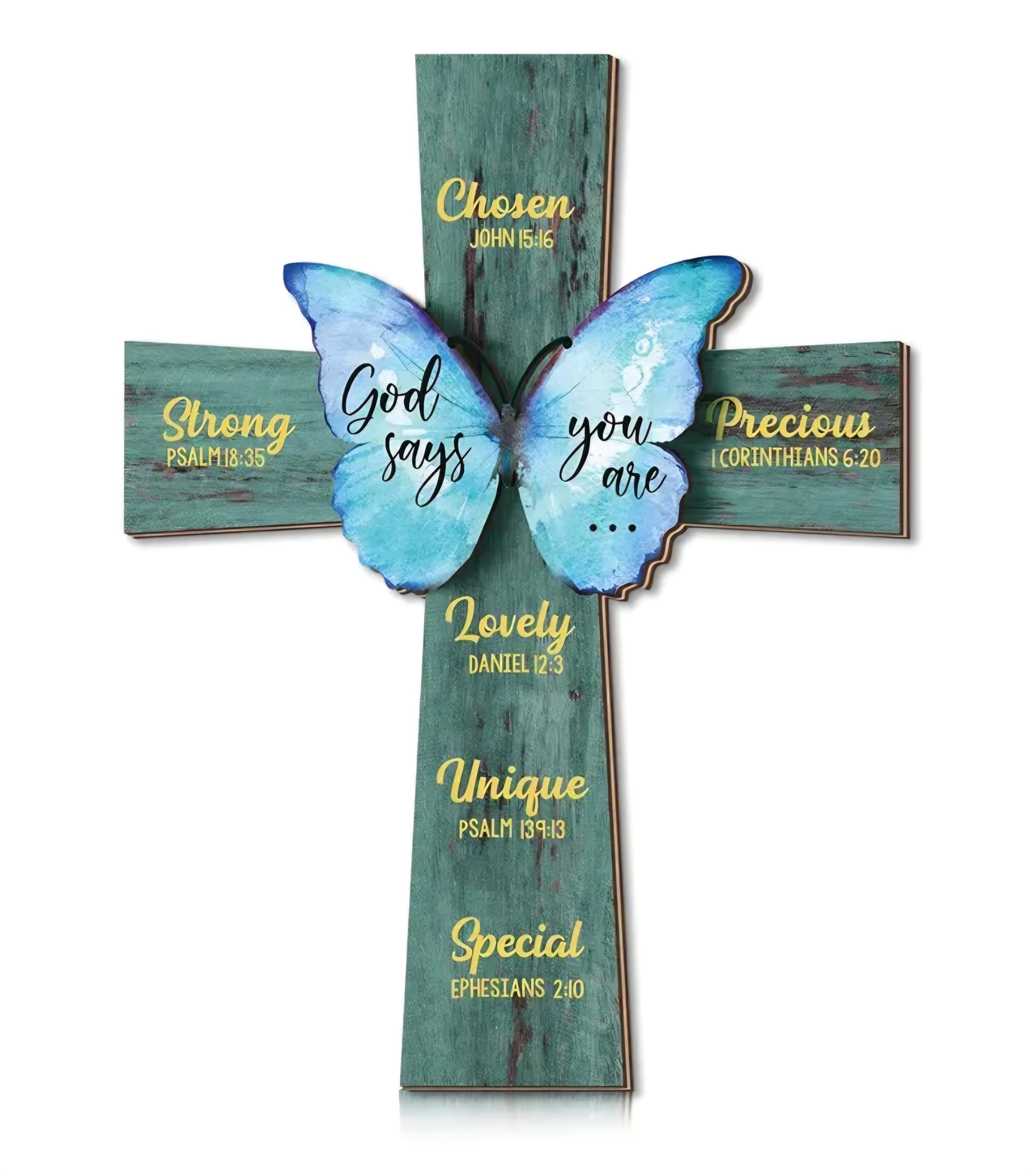 God Says You Are... Christian Wooden Cross Art – Divine Drop Collection