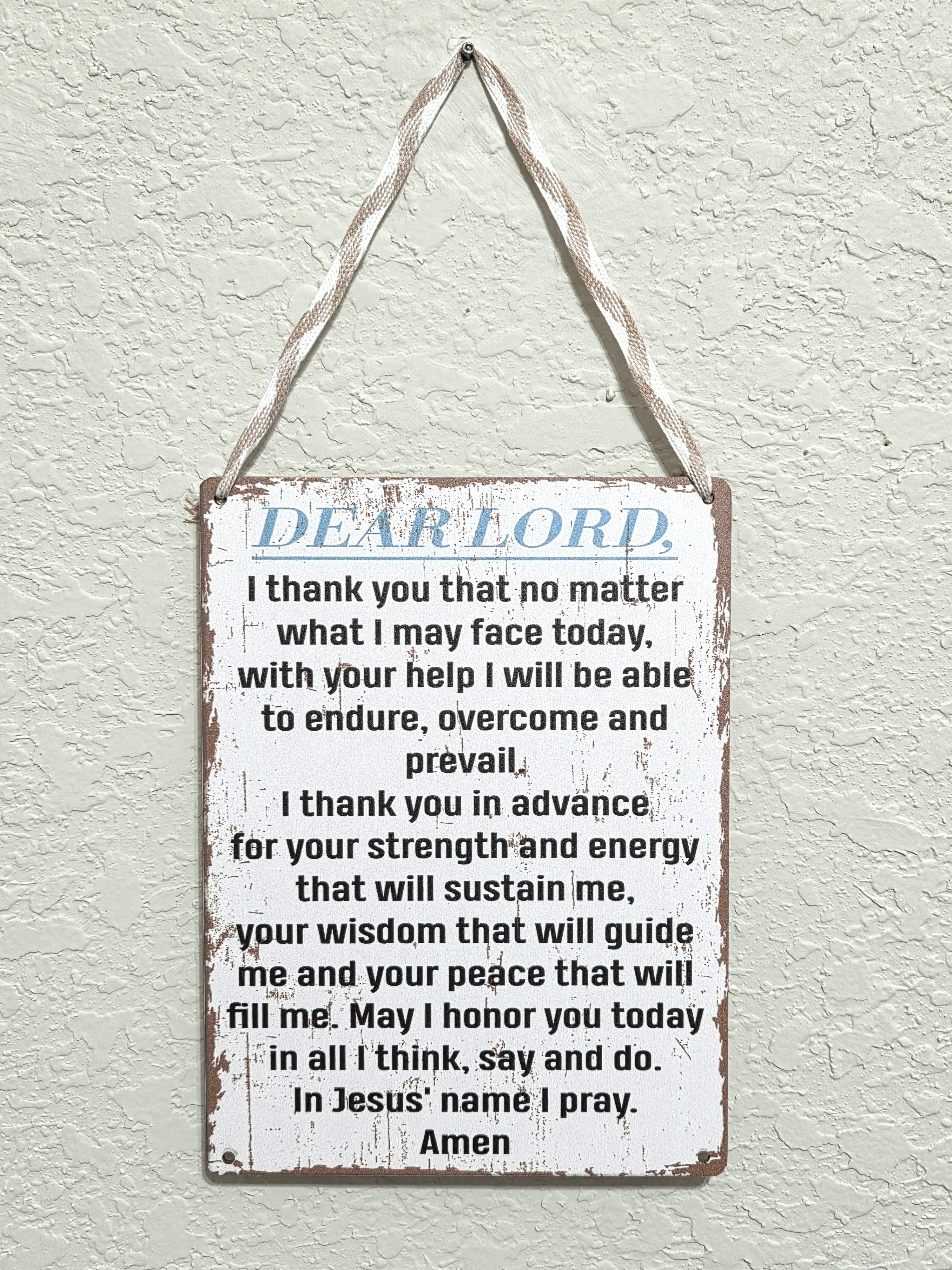 “Dear Lord” Daily Prayer Hanging Sign – The Divine Drop Collection