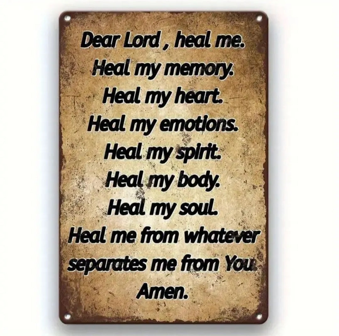 “Dear Lord, Heal Me” Prayer Hanging Sign – The Divine Drop Collection