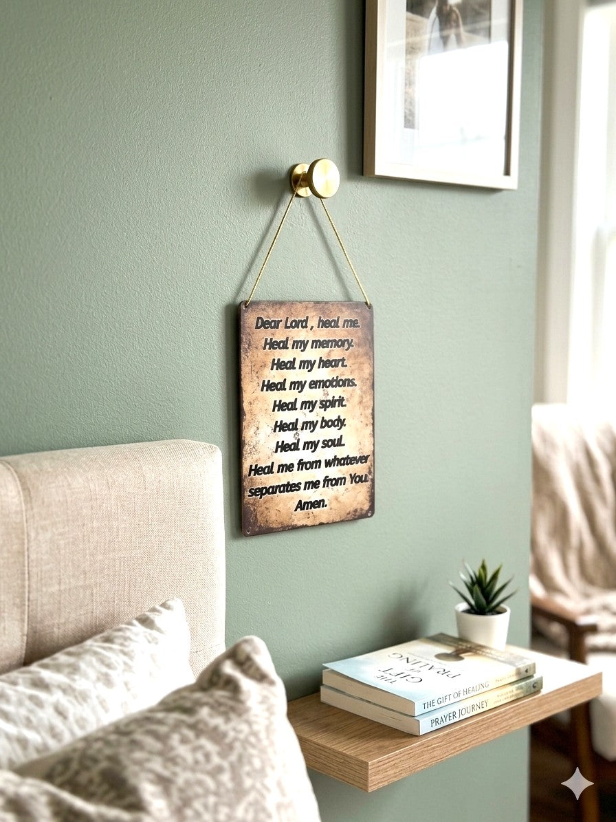 “Dear Lord, Heal Me” Prayer Hanging Sign – The Divine Drop Collection