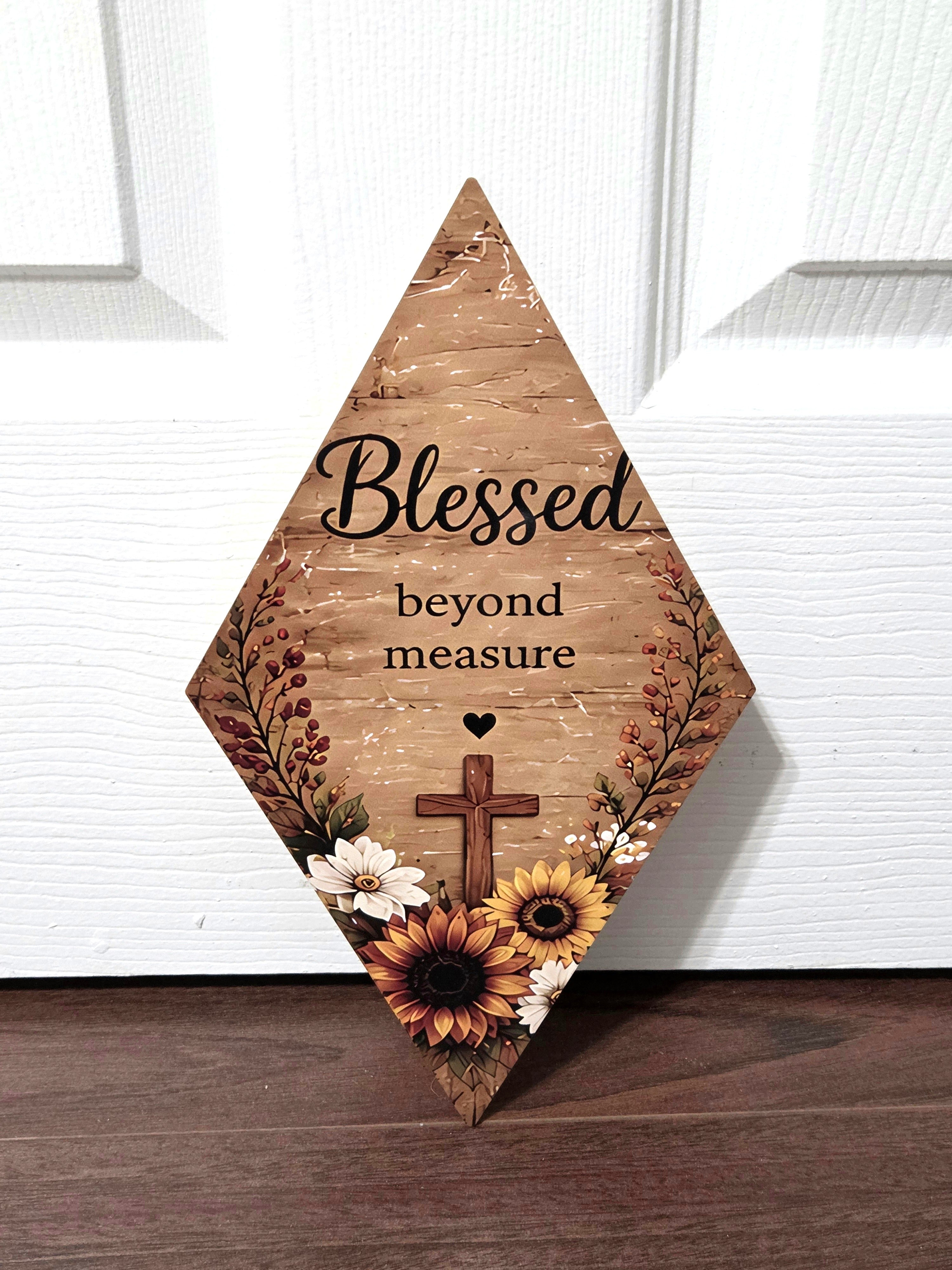 Sunflower & Scripture Rhombus Wood Plaques (4 options)